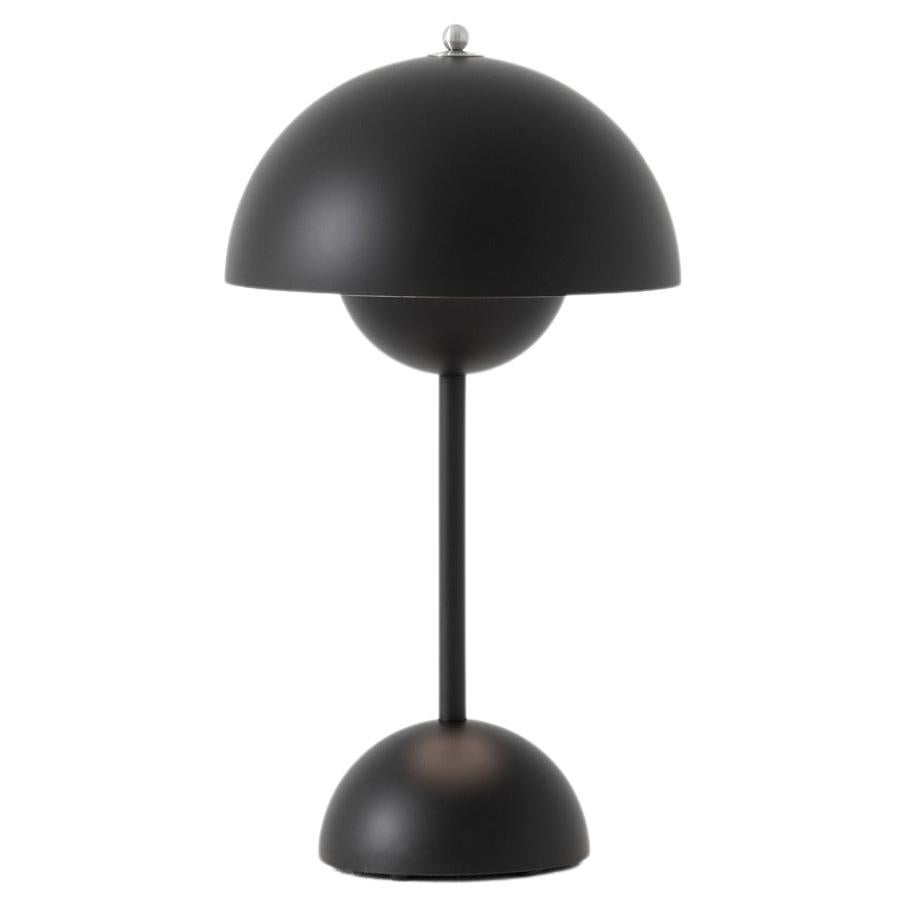 Flowerpot Vp9 Portable Matt Black Table Lamp by Verner Panton for &Tradition For Sale