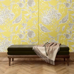 Flowers and Birds Yellow Panel