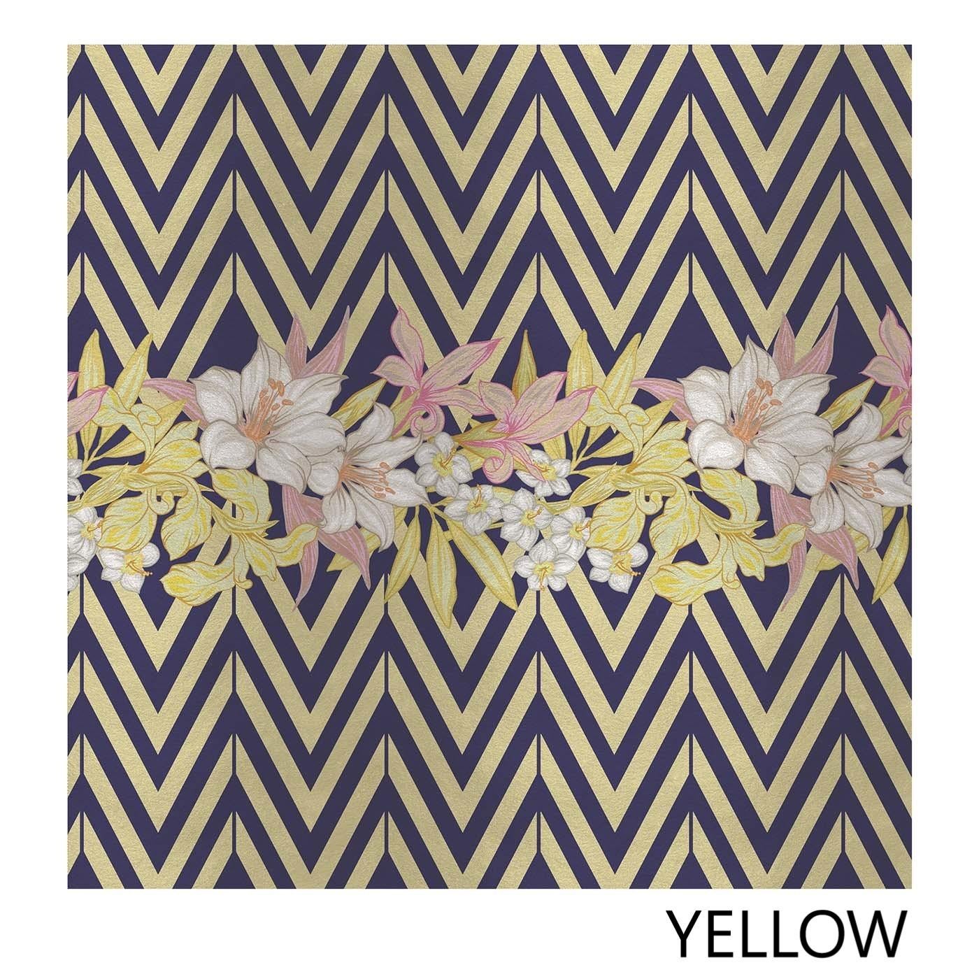 Textile Flowers and Chevron Pattern Panel