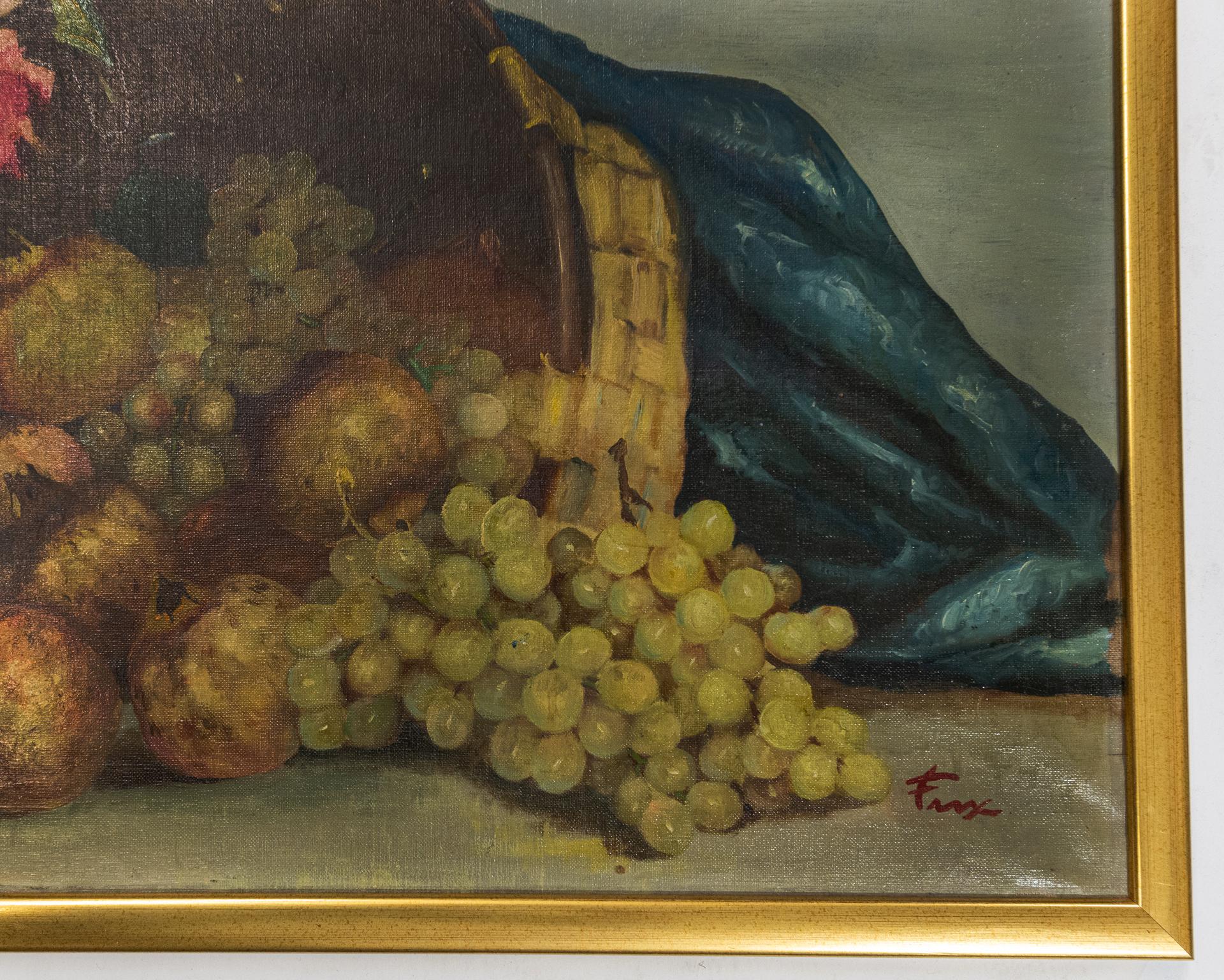 Flowers and Fruit Painting In Good Condition For Sale In Alessandria, Piemonte