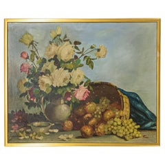 Vintage Flowers and Fruit Painting