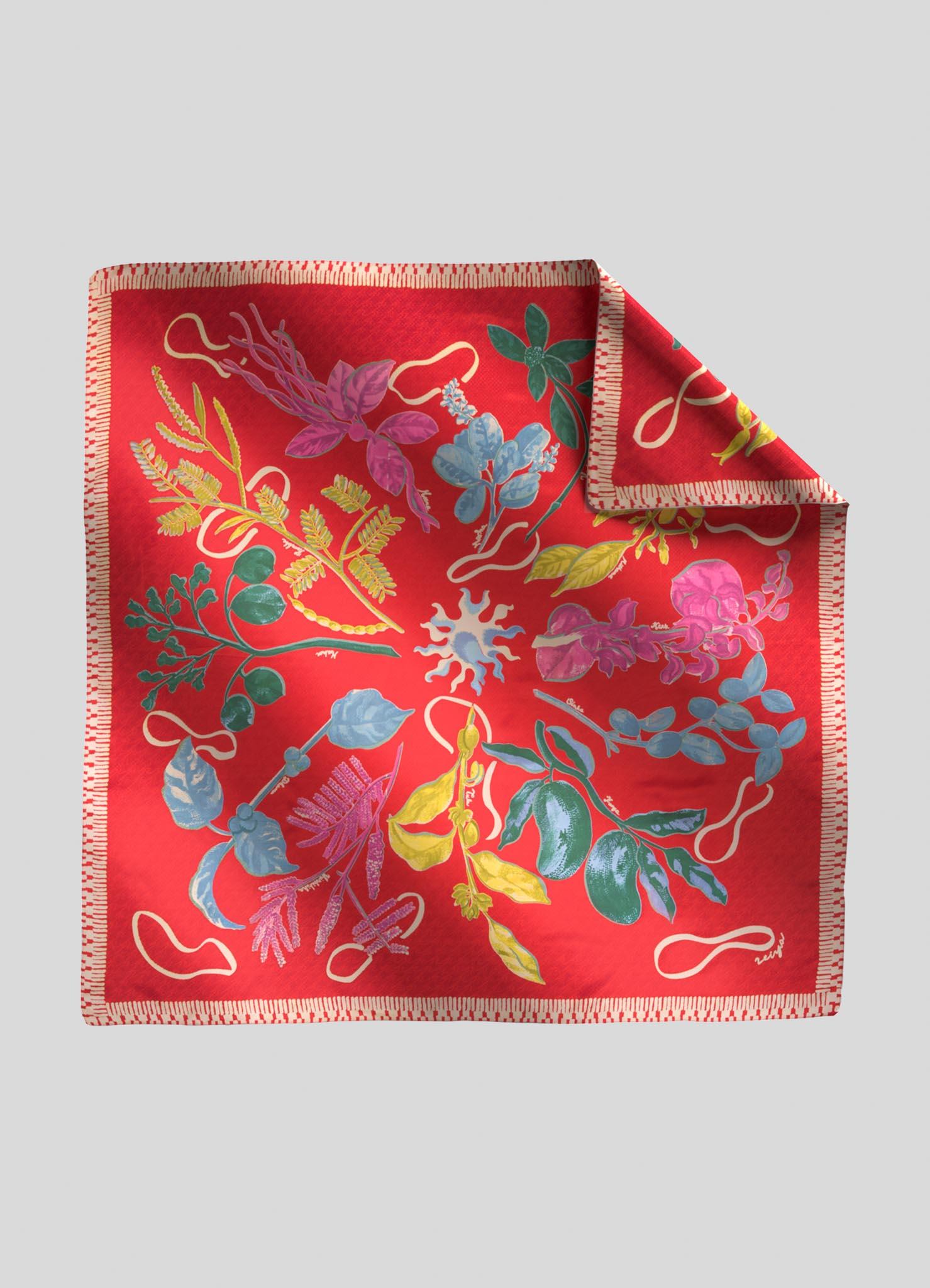 Flowers And Objects Blue Silk Scarf, Viya By Vikram Goyal

Why do Leos seem to have the confidence of the blooming Jujubes? Or Aquarians exude the adaptability of the Indian Mesquite? Perhaps it's written in the stars. This series of silk scarves