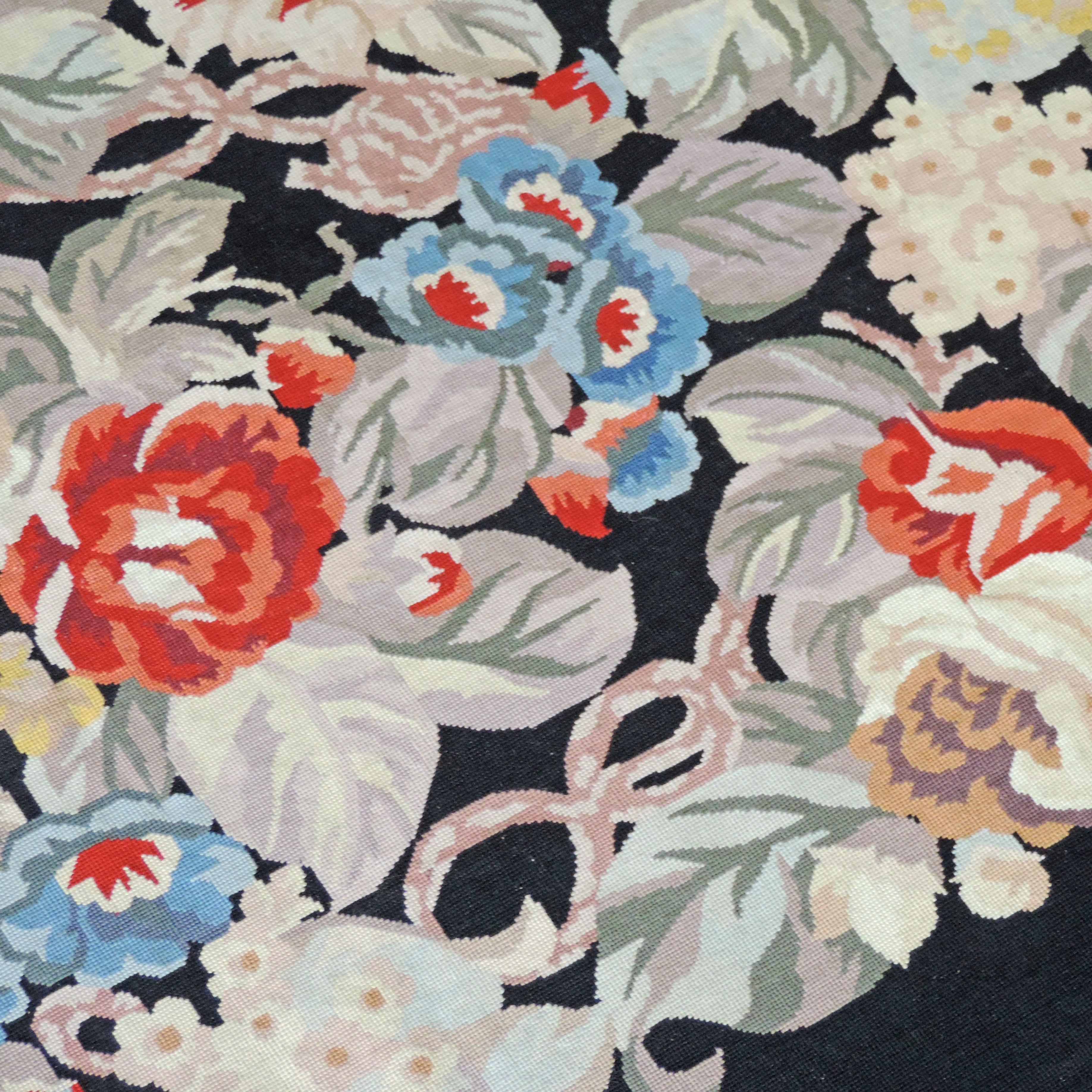 Mid-20th Century Flowers and Roses Aubusson Tapestry/Carpet, Europe, 1930s For Sale