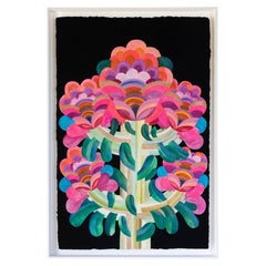 Flowers by Caroline Rennequin Framed gouache painting on handmade paper 2024