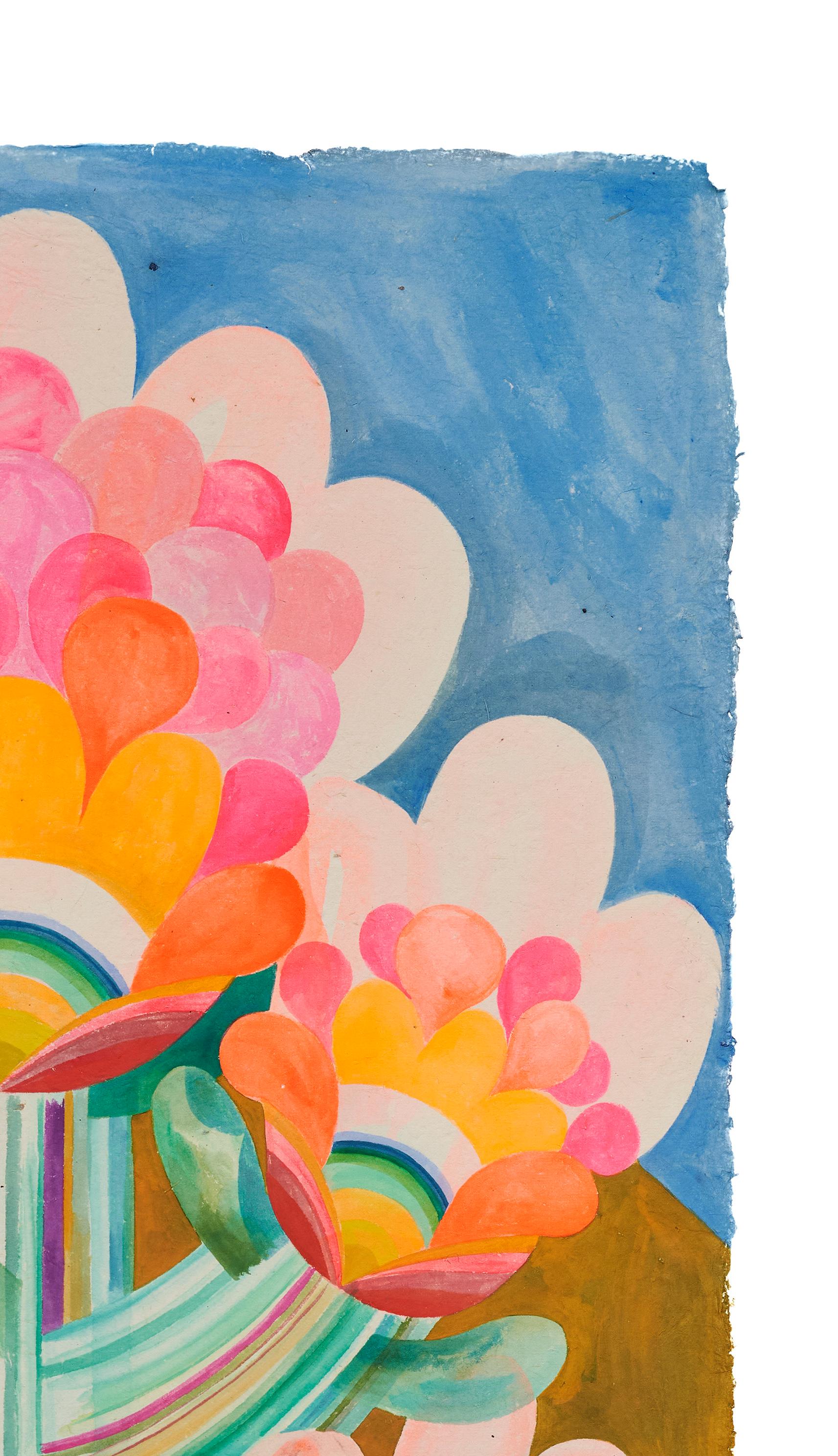 Altro Fiori di Caroline Rennequin Quadro a guazzo incorniciato su carta fatta a mano in vendita