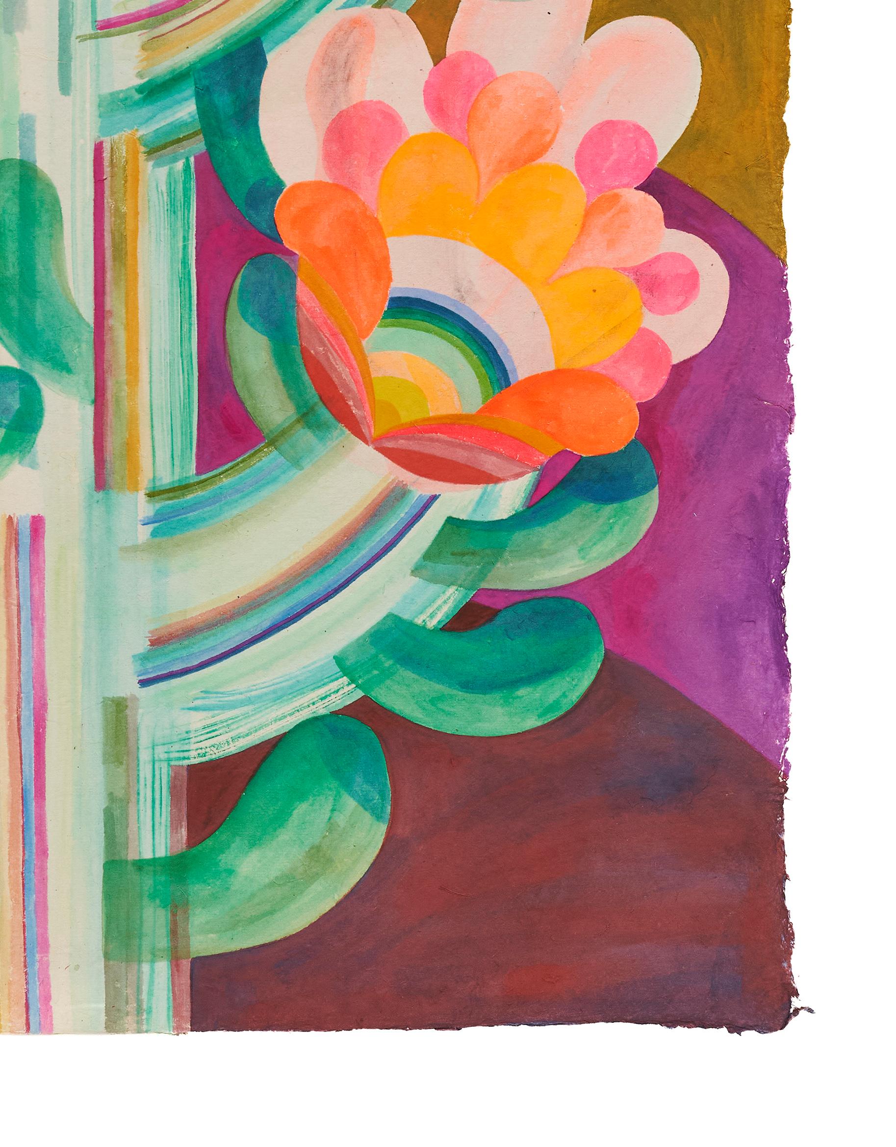 Fiori di Caroline Rennequin Quadro a guazzo incorniciato su carta fatta a mano In condizioni Nuovo in vendita a Santa Gertrudis, Baleares