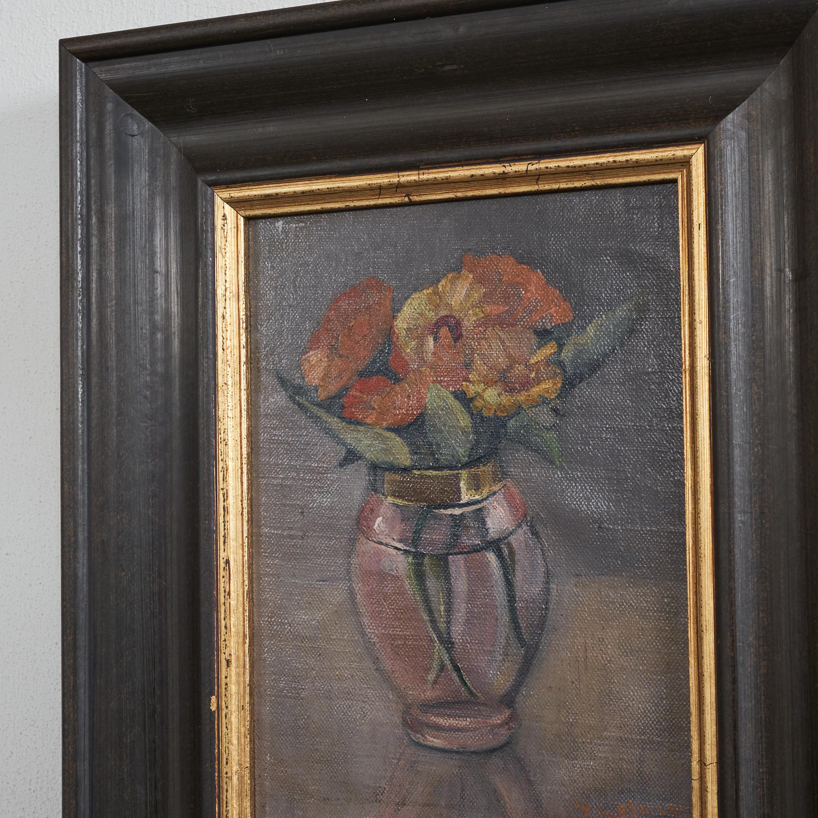 Blumen in einer Vase, Öl auf Leinwand  (Sonstiges) im Angebot