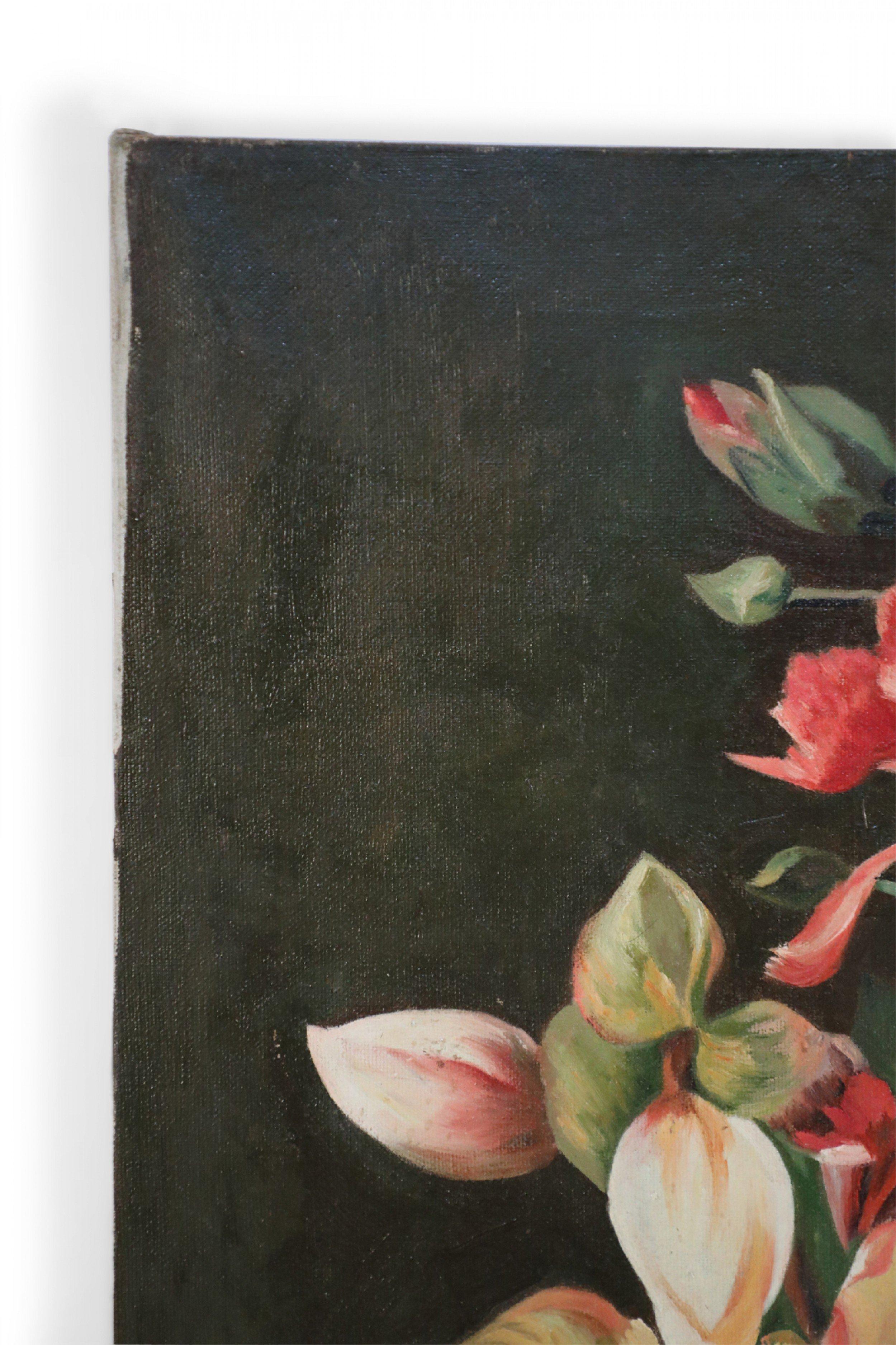 Blumen in Krug Stillleben, Gemälde auf Leinwand im Angebot 2