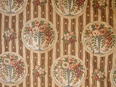 Flowers in Vases Cotton Textile, French, 1920s