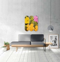 Flowers (Lime/Orange) by Andy Warhol Skateboard Deck Triptych