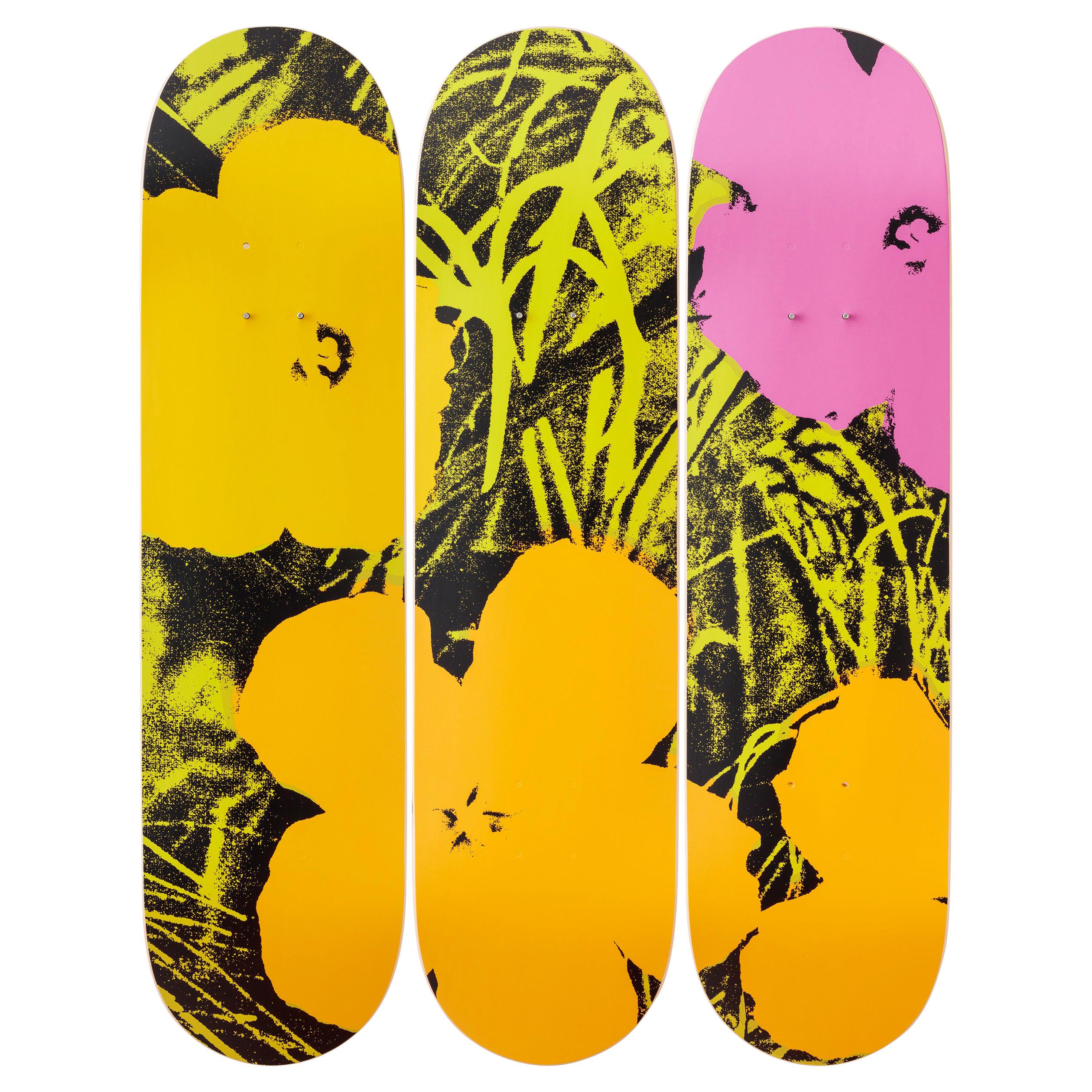 Flowers (Lime/Orange) Skateboard Decks After Andy Warhol