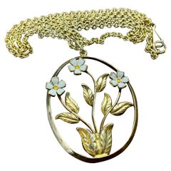 Flowers Necklace Silver Finland 1948 Flowers Enameled