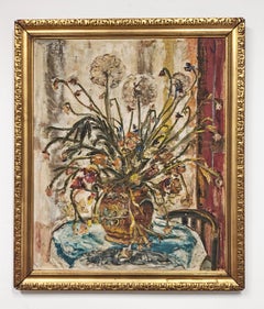 "Flores", óleo sobre lienzo de Branislava Modelska- Jovanovic, Yugoslavia 1963