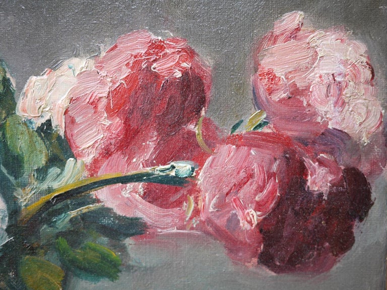 Early 20th Century Flowers Oil Painting, Peonies by Richard Falkenberg, 1920 For Sale