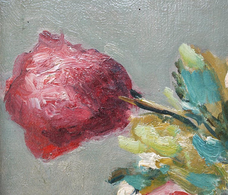 Flowers Oil Painting, Peonies by Richard Falkenberg, 1920 For Sale 2