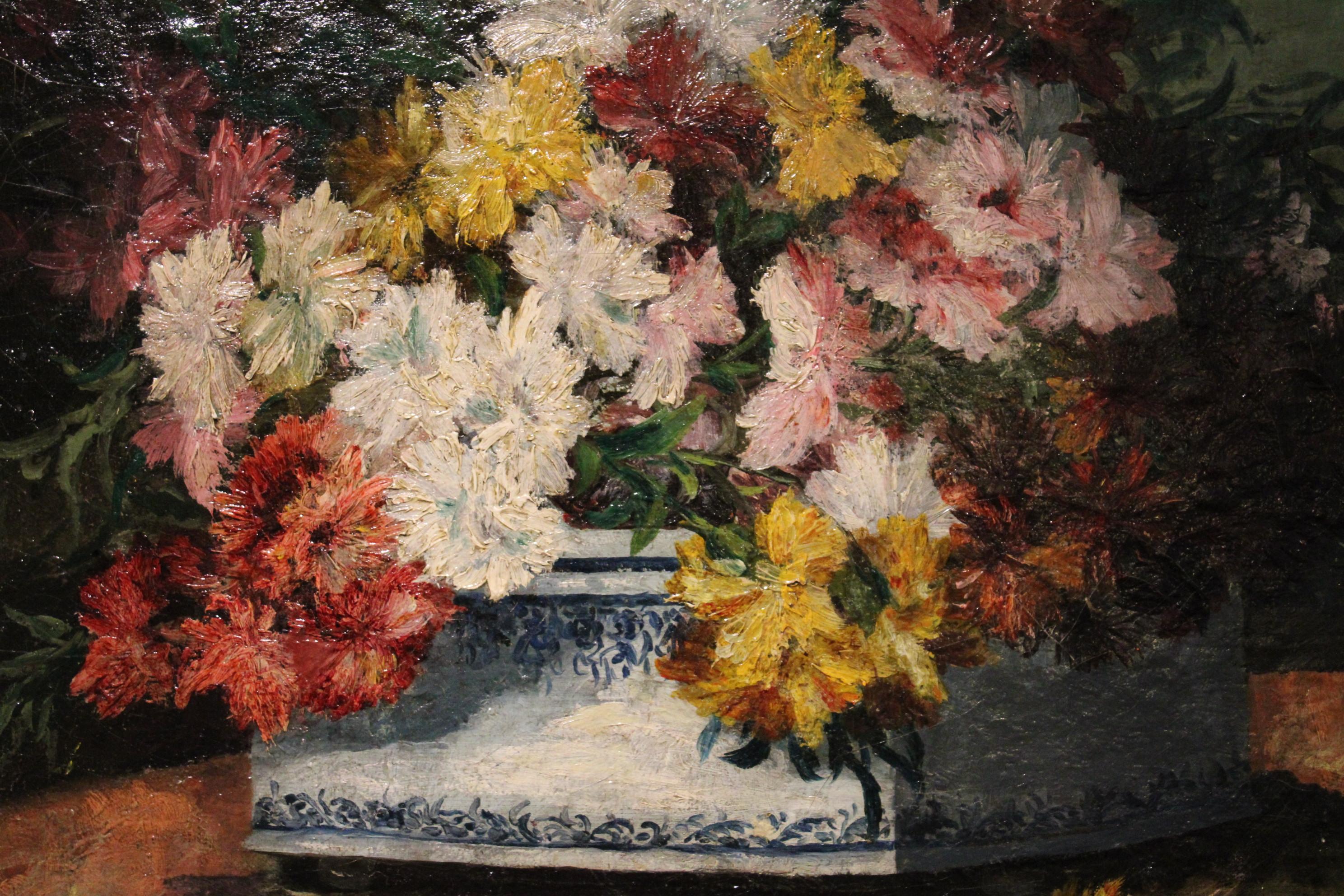 Flowers Painting by Henri Cauchois In Good Condition For Sale In Paris, FR