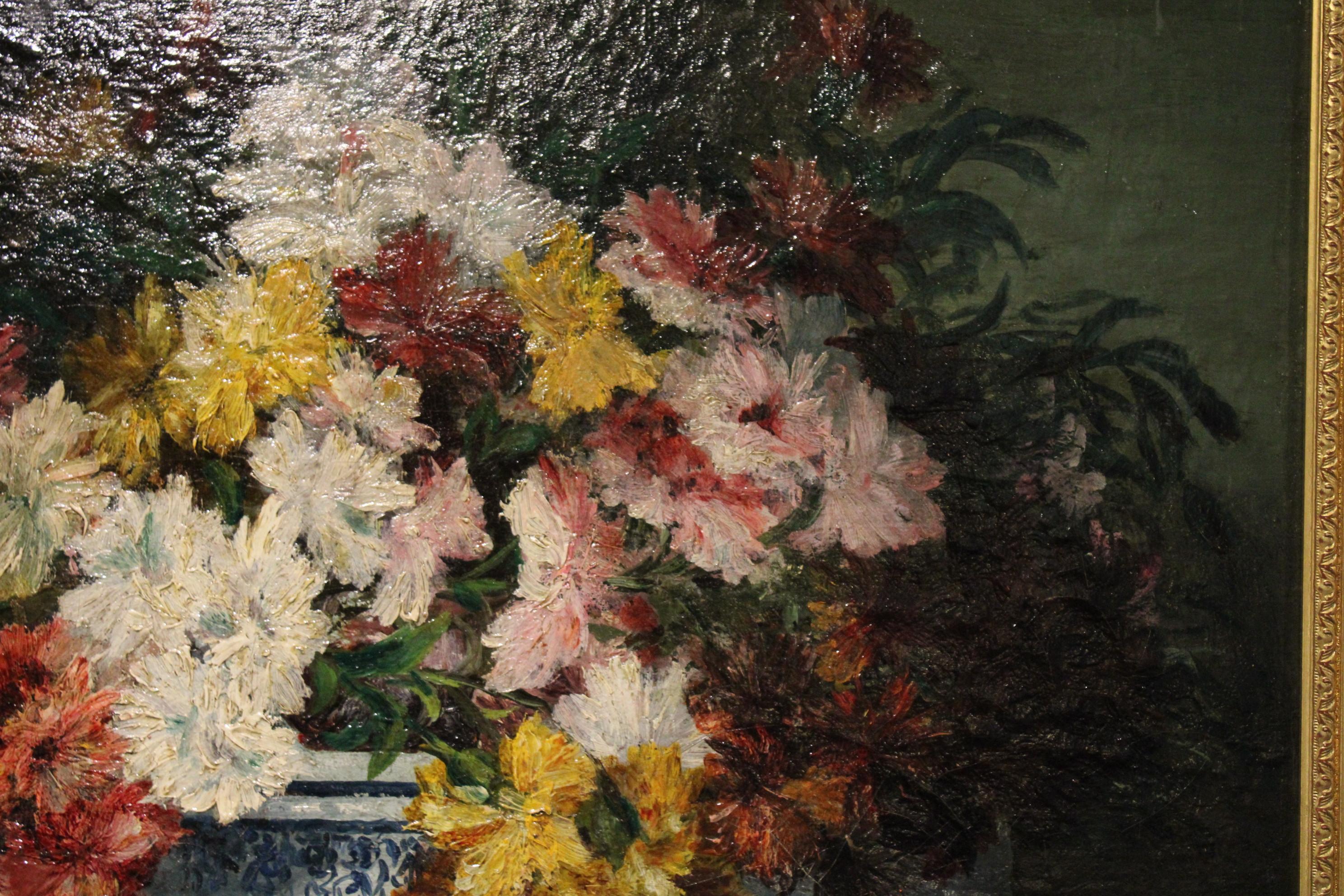 Blumengemälde von Henri Cauchois (19. Jahrhundert) im Angebot