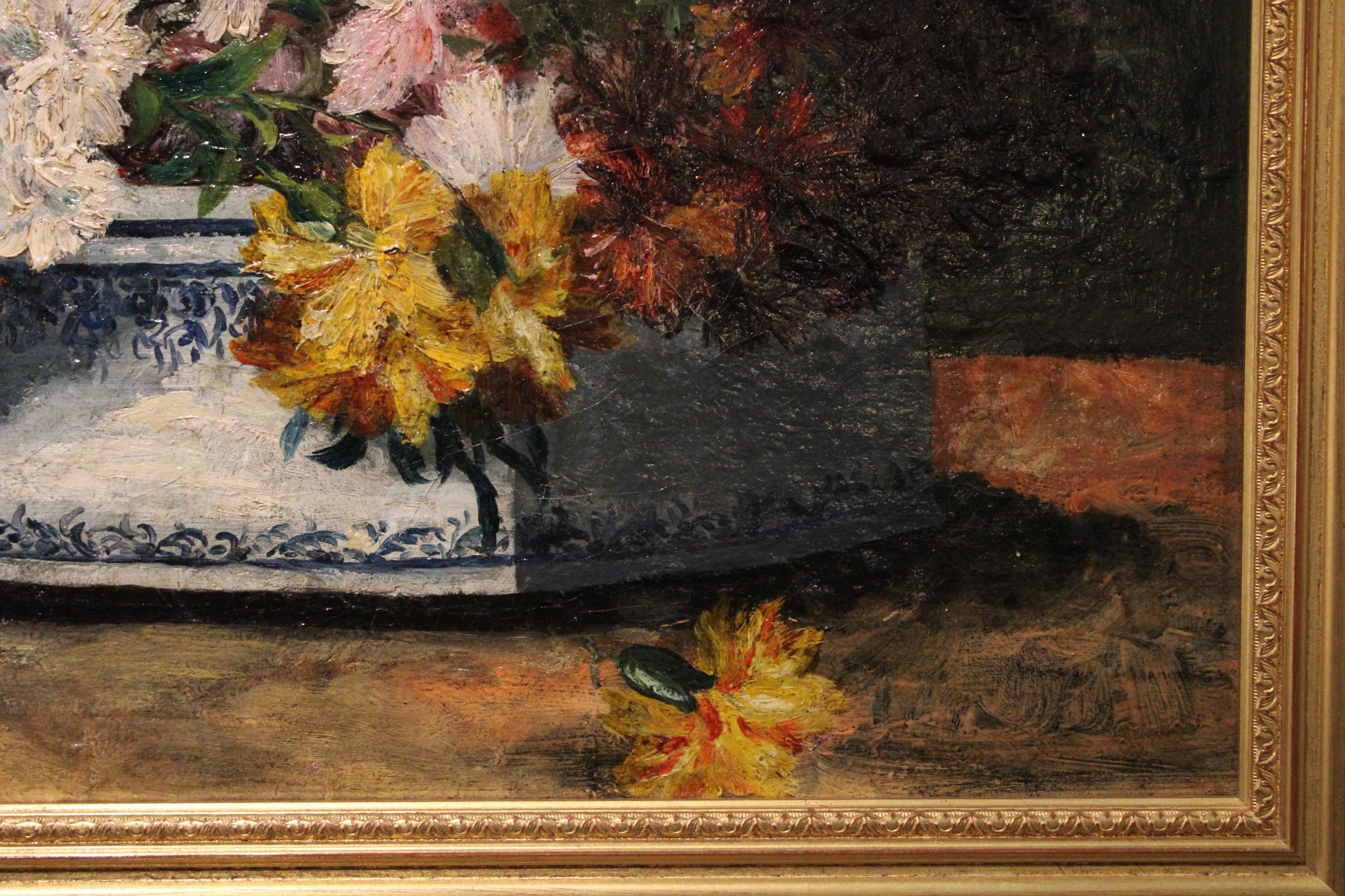 Flowers Painting by Henri Cauchois For Sale 2