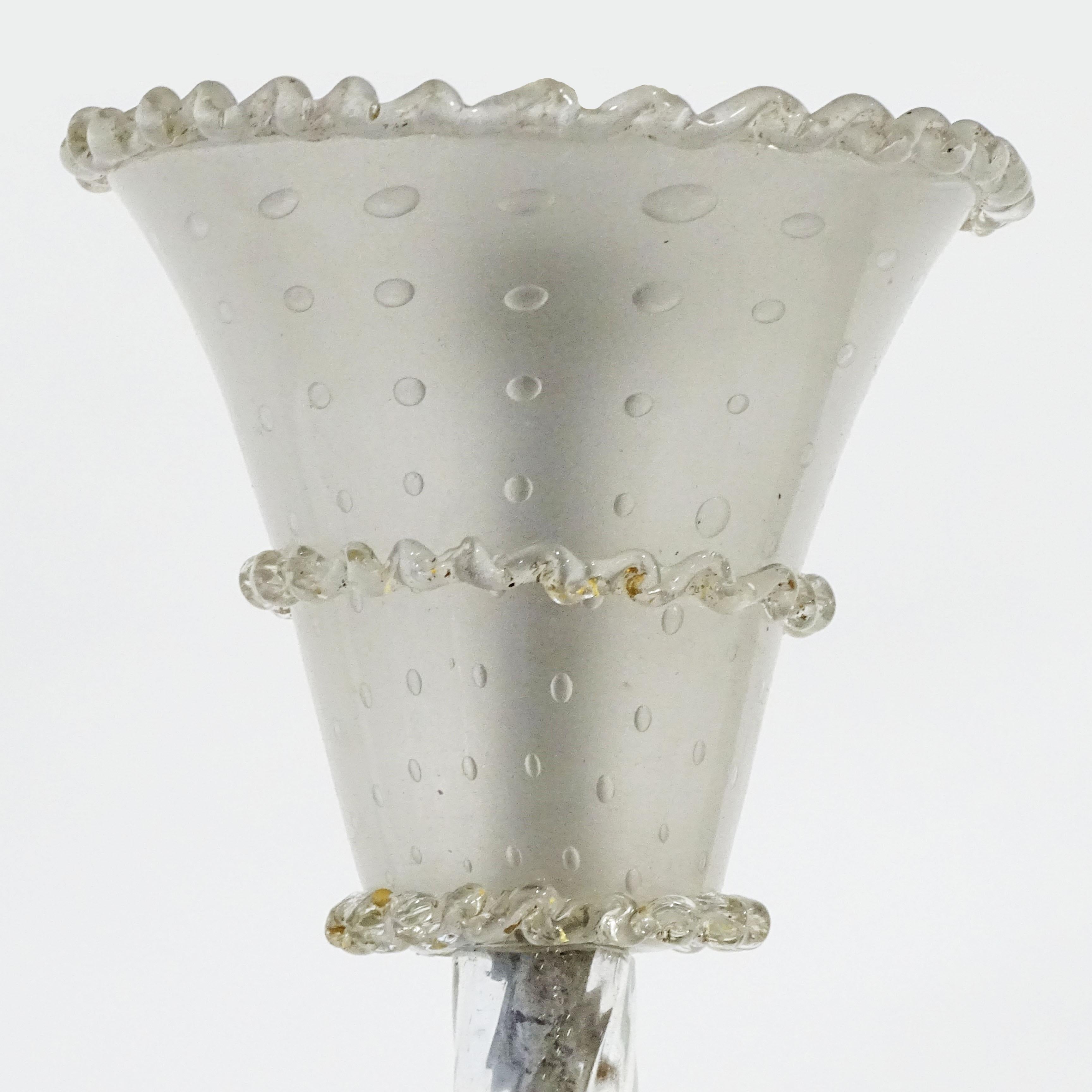 Italian Flower pot Barovier Murano Glass ceiling lamp, Italy 1940s