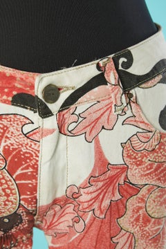 Flowers printed jean Just Cavalli