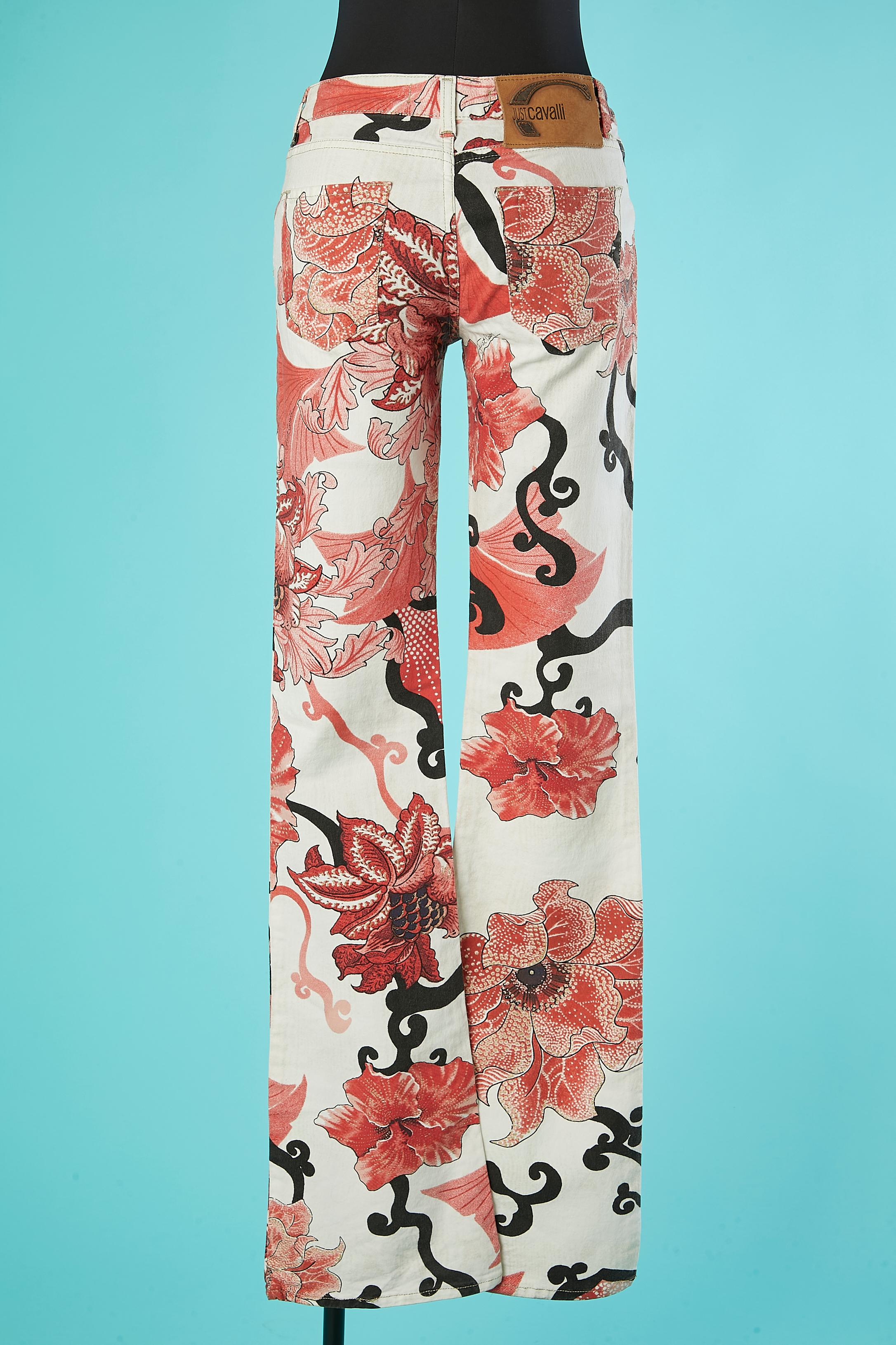Women's Flowers printed jean Just Cavalli  For Sale