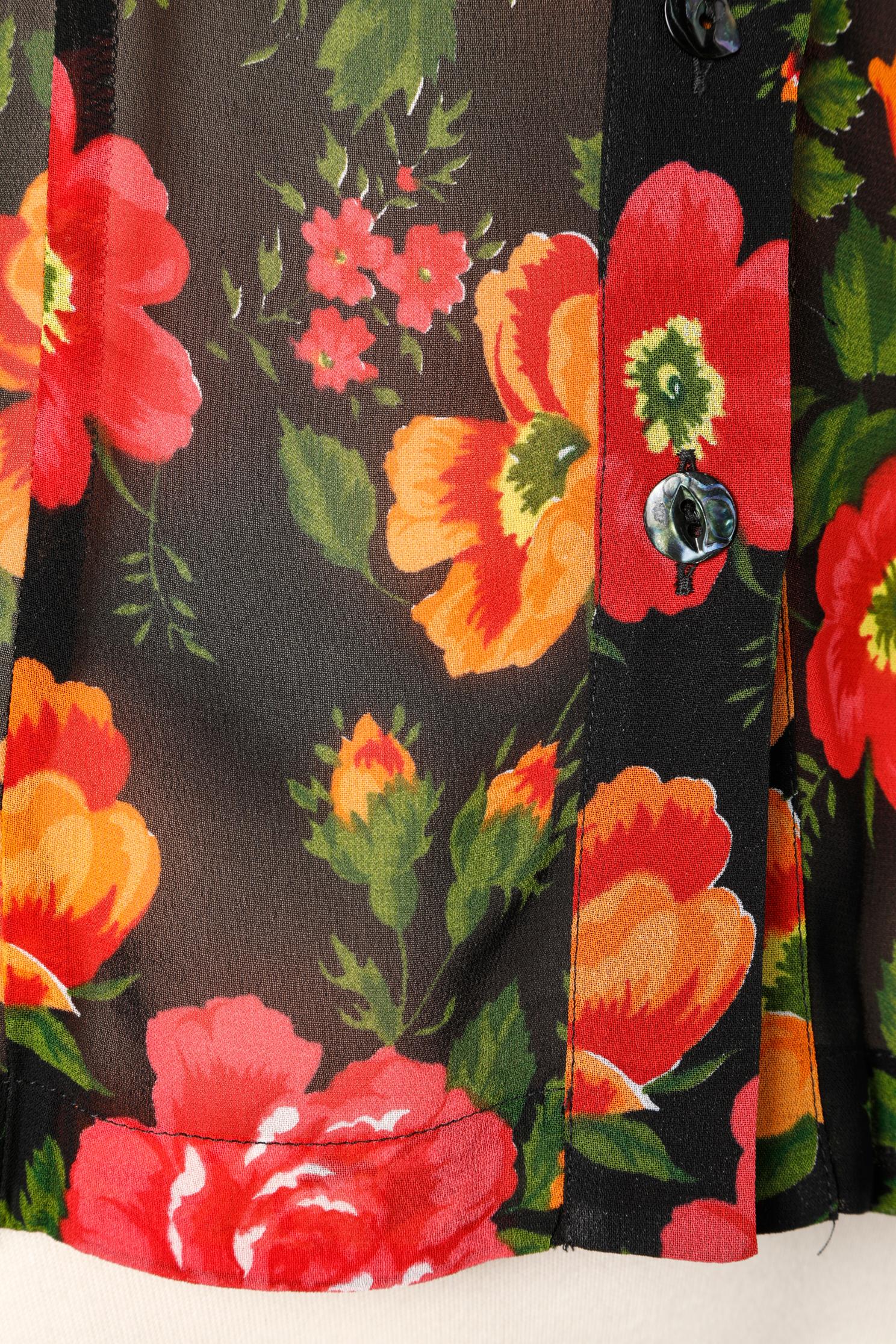 Black Flowers printed sleeveless shirt Dolce & Gabbana  For Sale