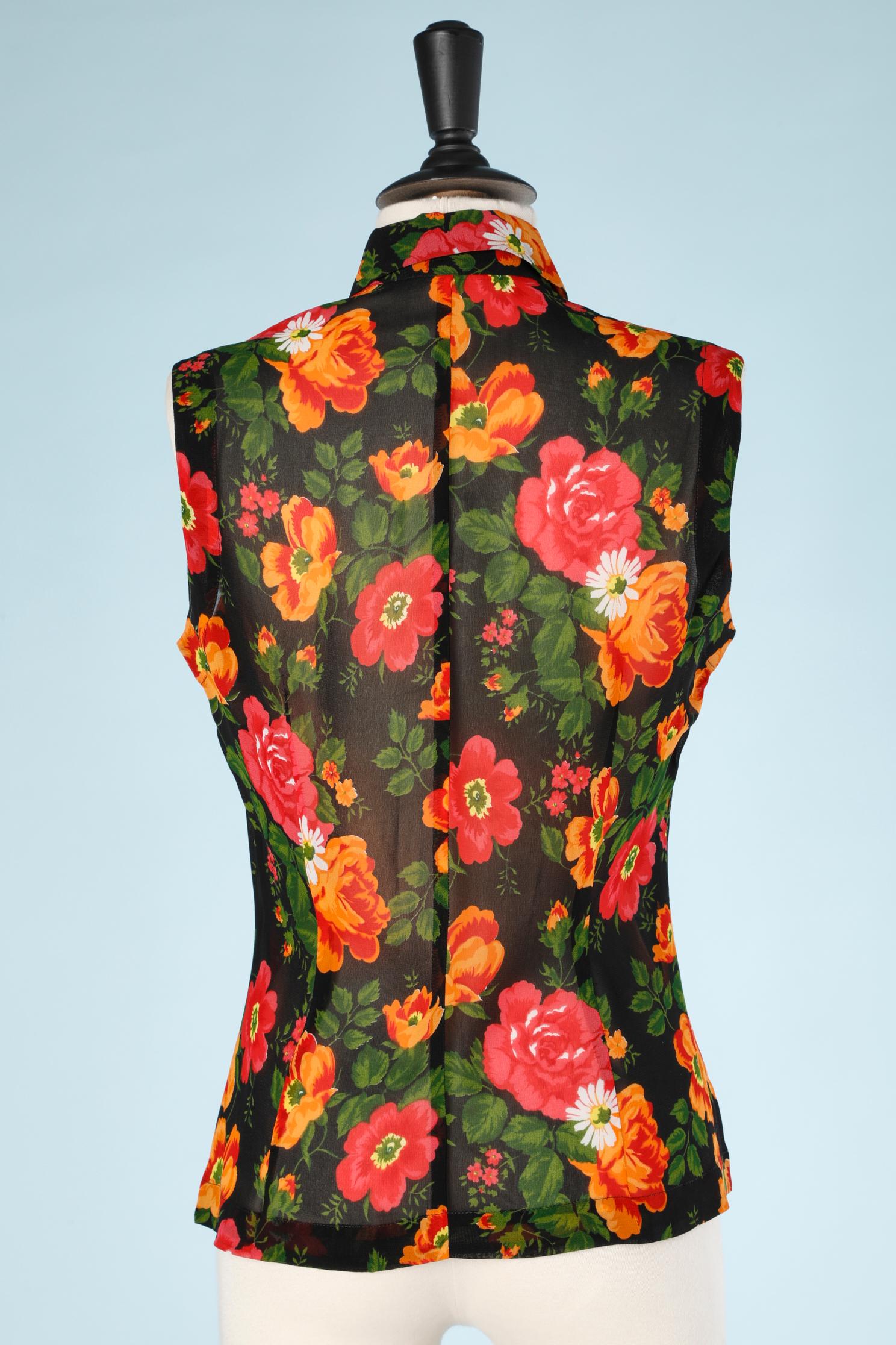 Women's Flowers printed sleeveless shirt Dolce & Gabbana  For Sale