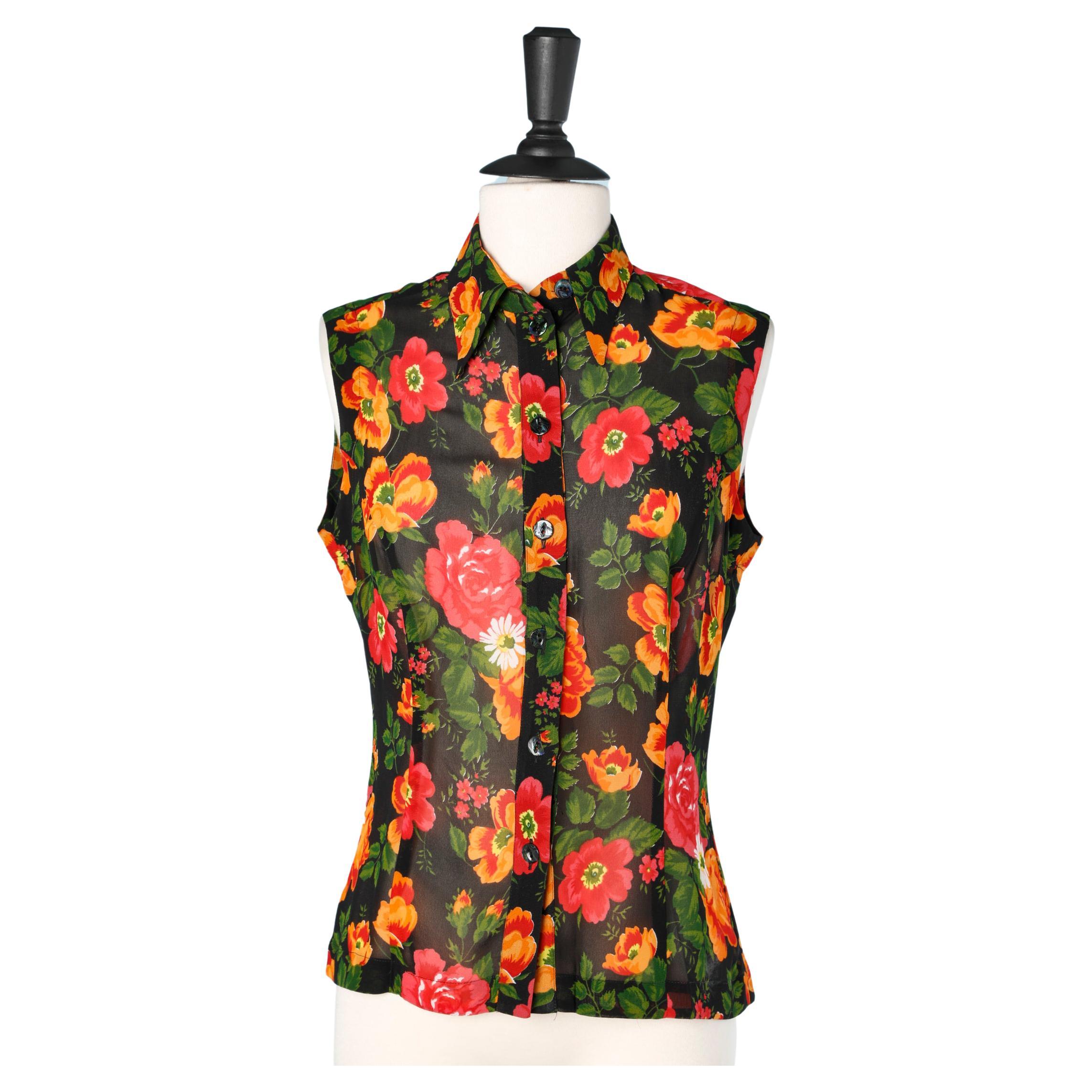 Flowers printed sleeveless shirt Dolce & Gabbana  For Sale