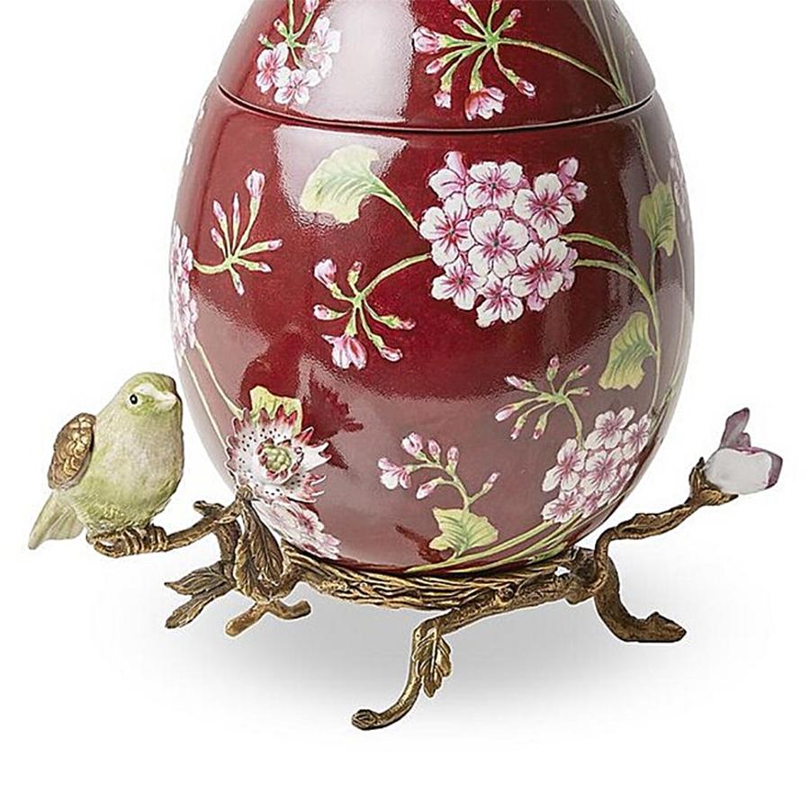 Italian Flowers Red Egg Box For Sale