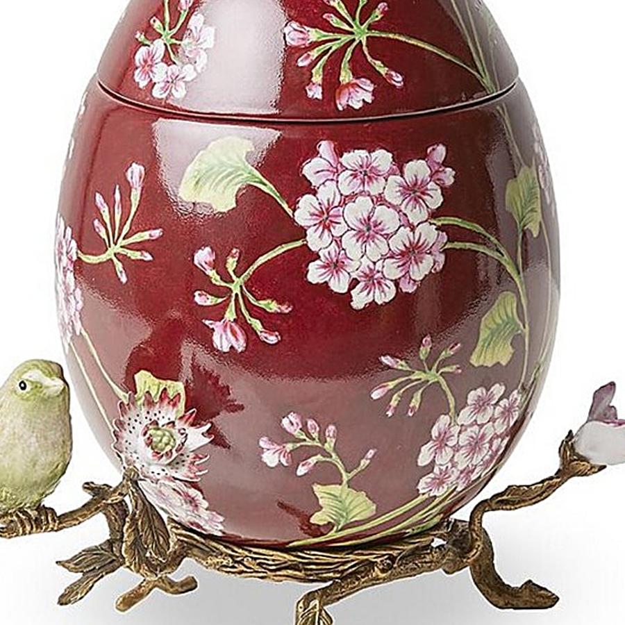 Flowers Red Egg Box In New Condition For Sale In Paris, FR