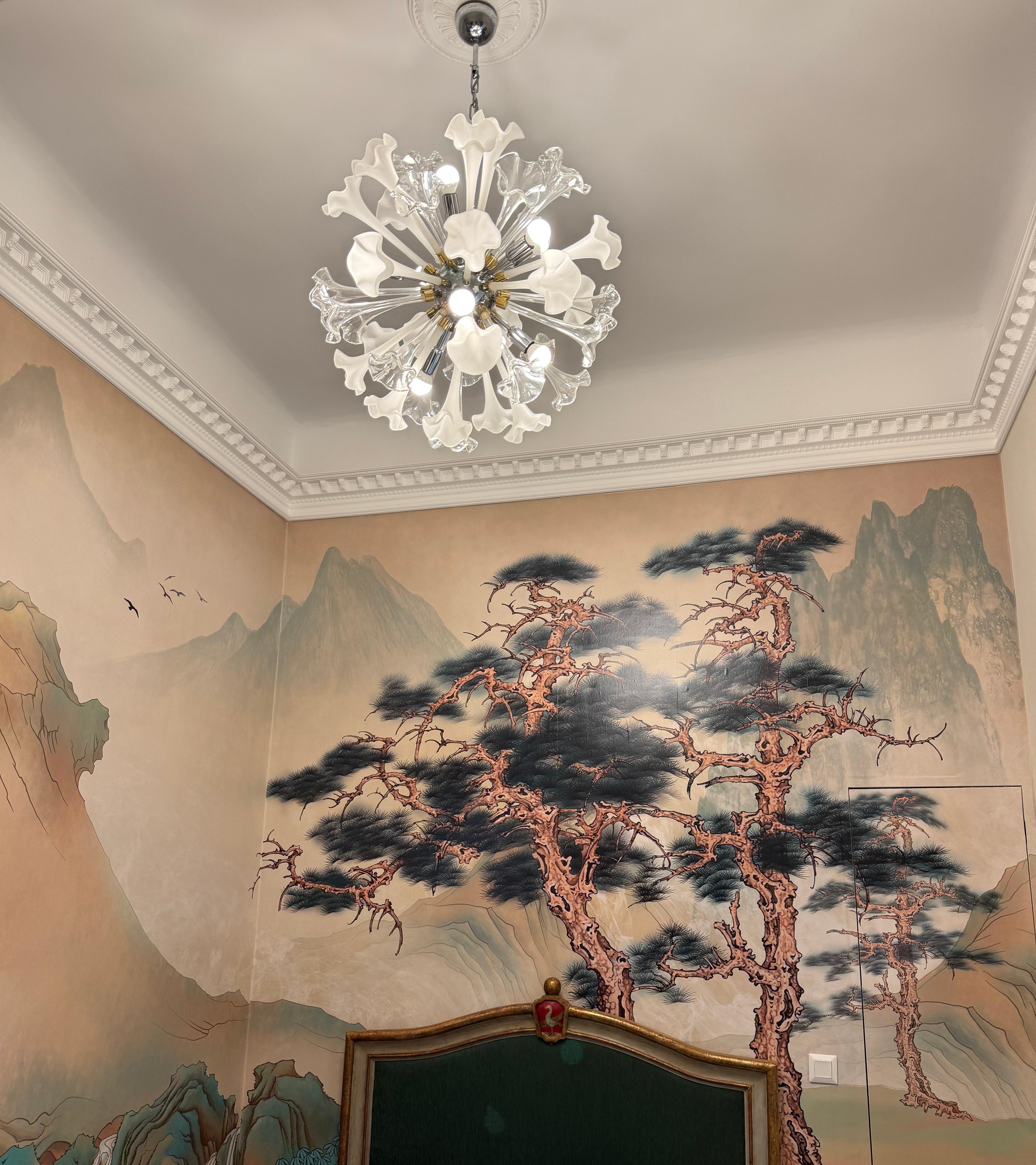 Flowers Sputnik Amazing Modern Murano Glass Chandelier For Sale 1