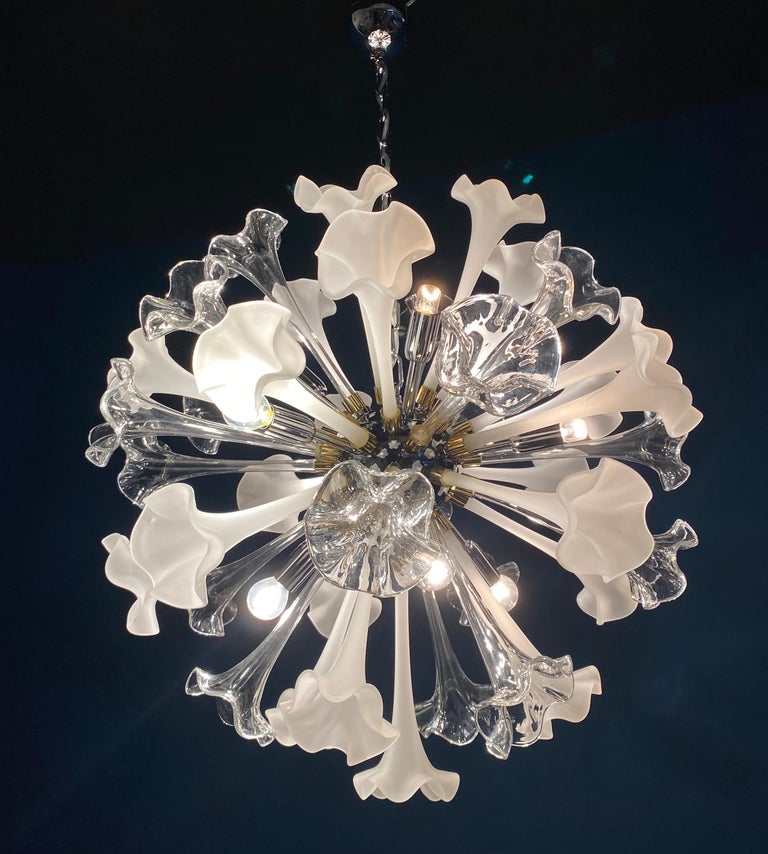 Flowers Sputnik Amazing Modern Murano Glass Chandelier For Sale 3