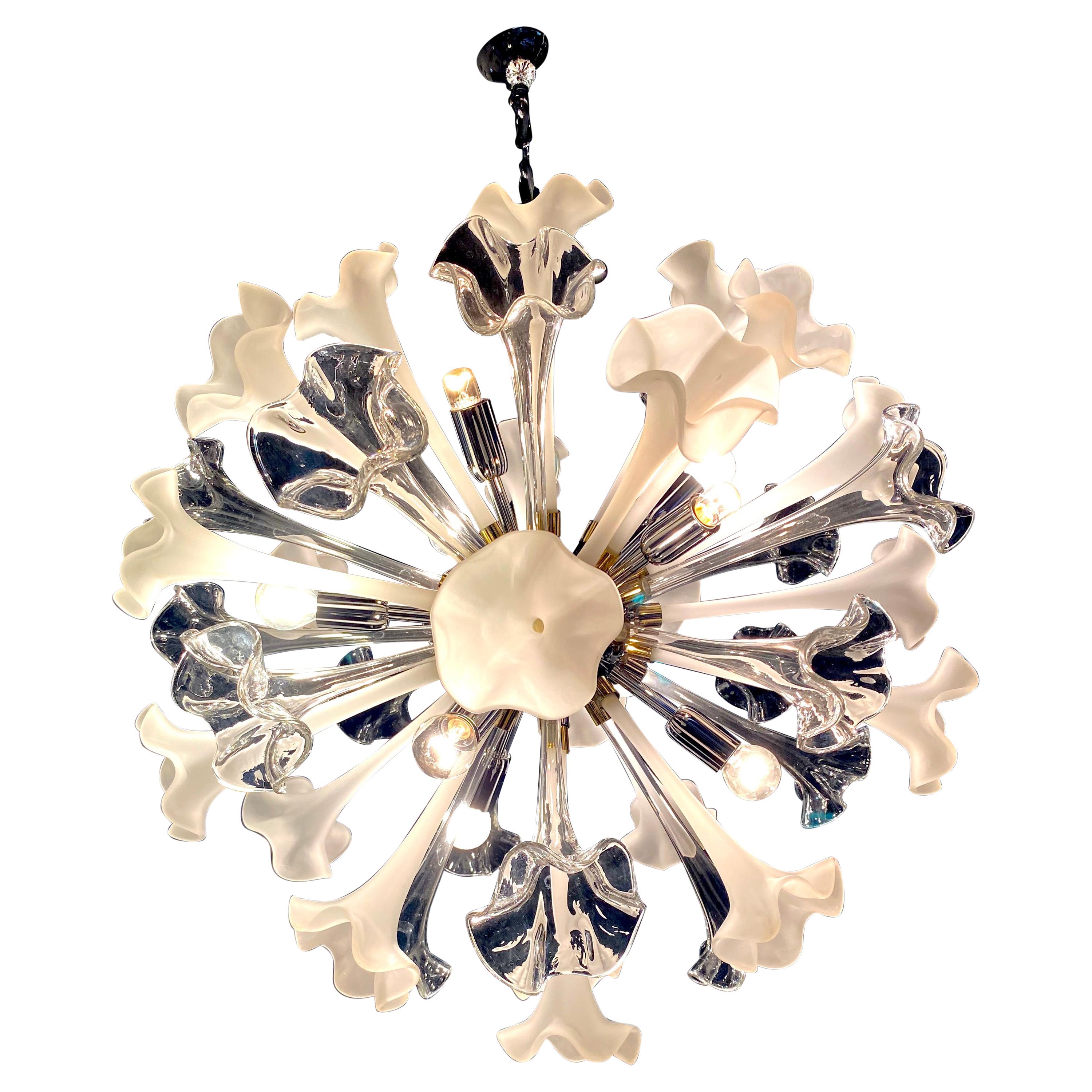 Flowers Sputnik Amazing Modern Murano Glass Chandelier For Sale