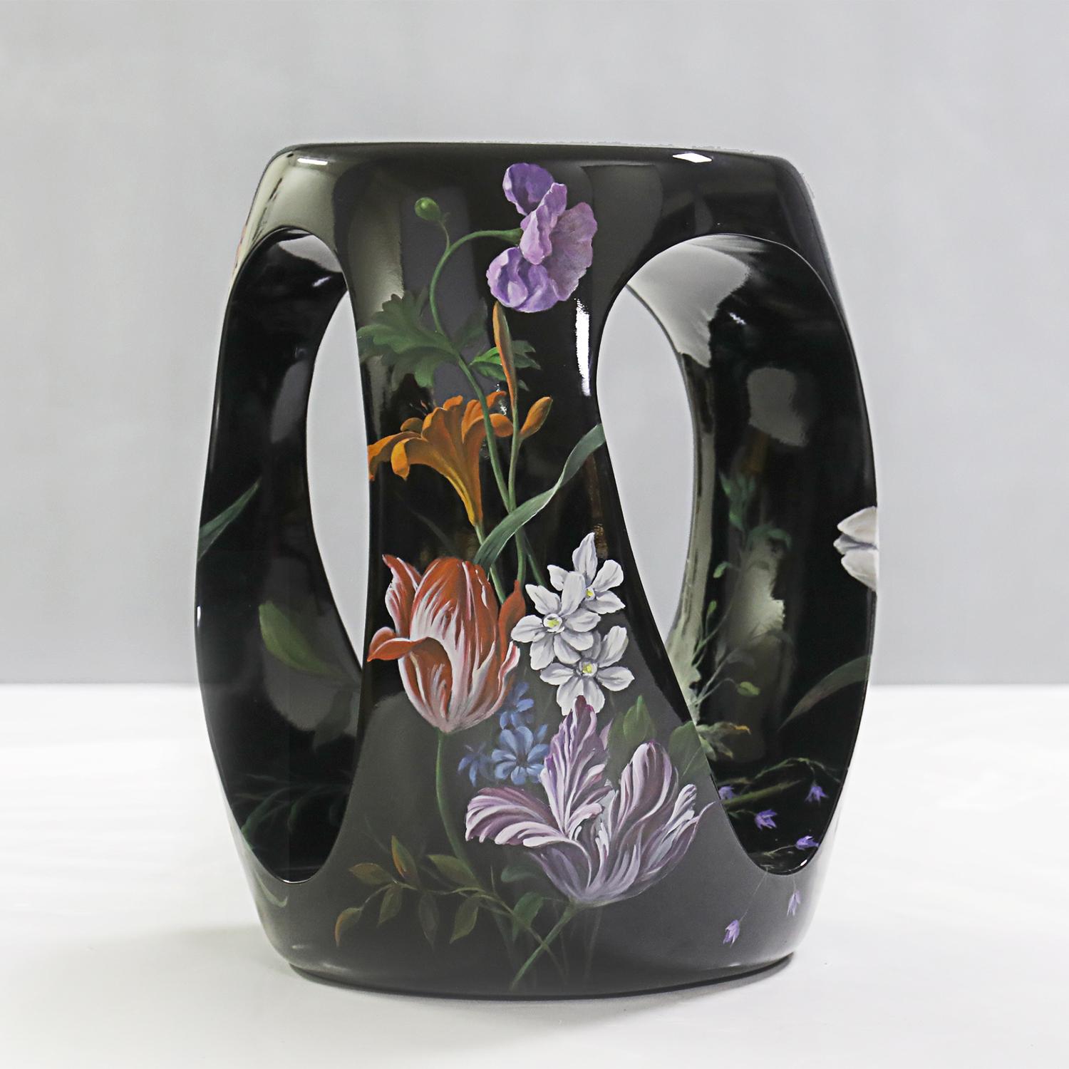 Portugais Tabouret à fleurs en vente