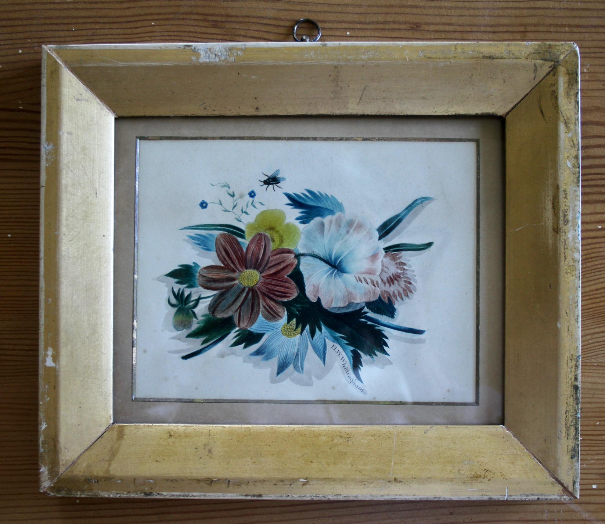 dekorative Zeichnung von Blumen Aquarell 