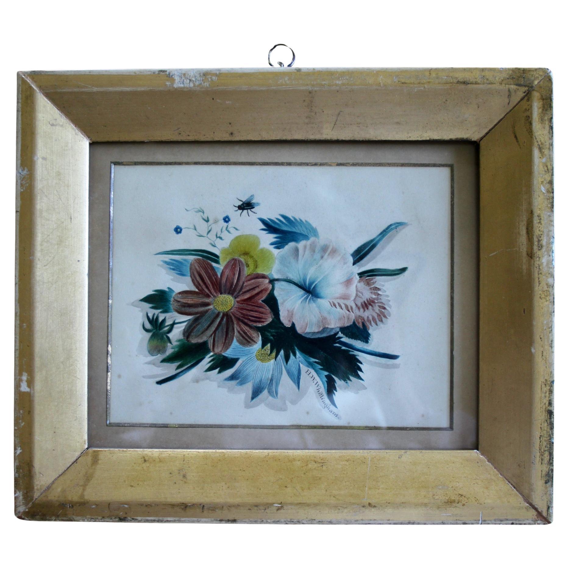 Blumen Aquarell signiert Whittingham im Angebot