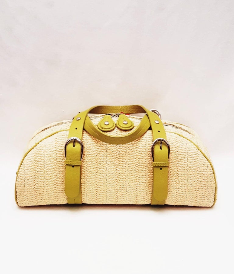 christian dior straw purse