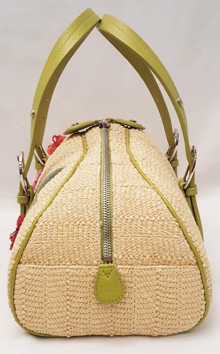 christian dior straw purse