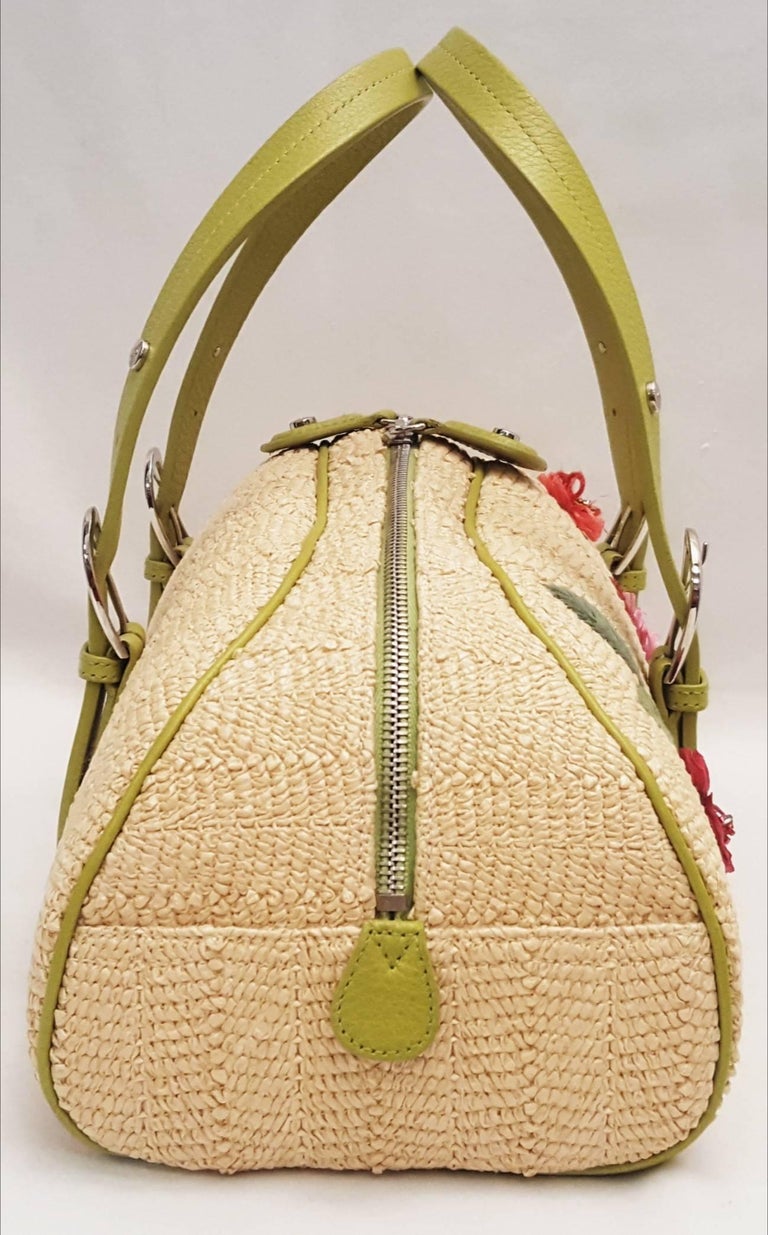 christian dior straw purse