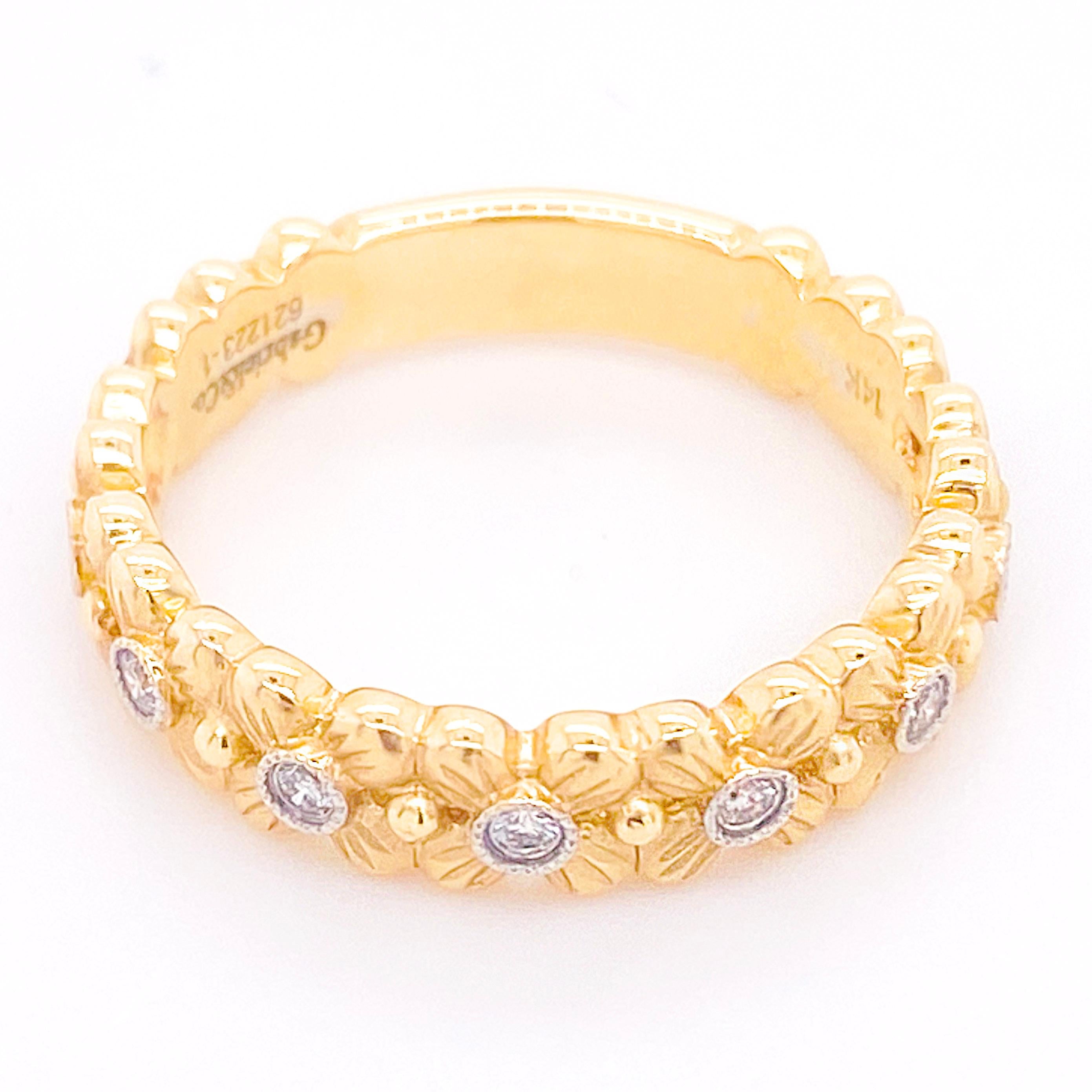 Im Angebot: Blumenmuster-Ring von Five Star Jewelry, Blumen-Eternity-Ring, Größe verfügbar () 3