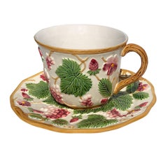 Flowery "George Sand" Breakfast Cups for 2