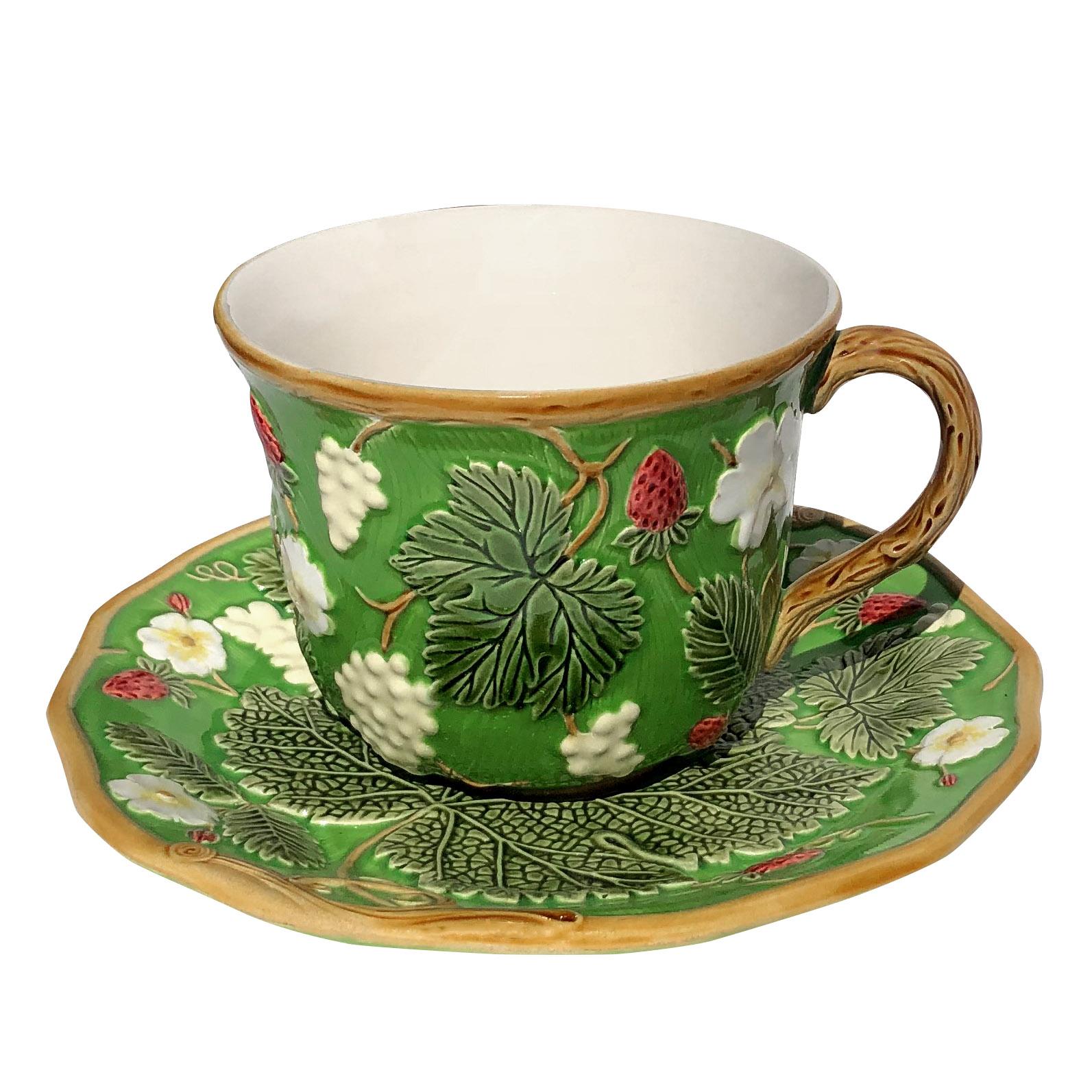 XXIe siècle et contemporain Tasses à déjeuner fleuries « George Sand » pour 2 en vente