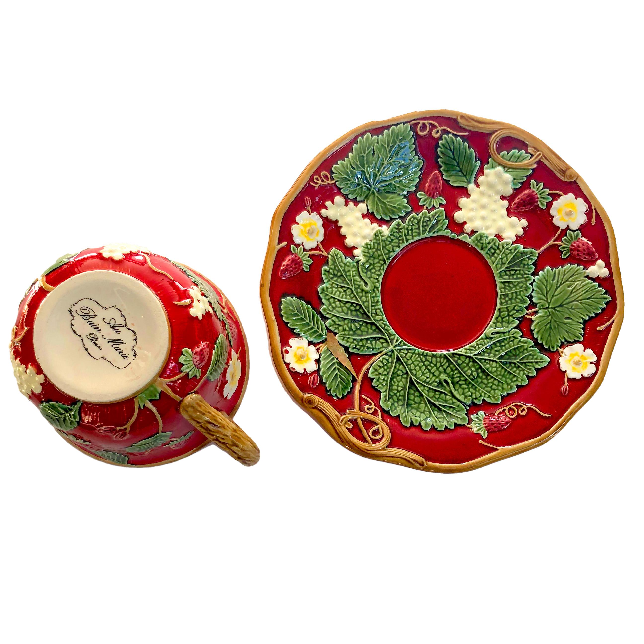 Blumen-Frühstücksbecher „George Sand“ für 2 Personen, rote Farbe (Französisch) im Angebot