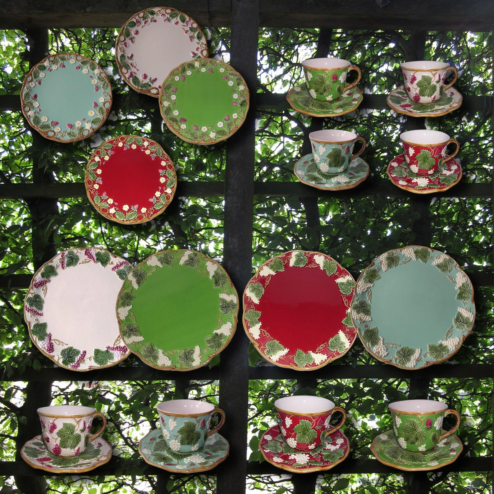 Contemporary Flowery Tea Cups for 2 