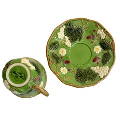 Flowery Tea Cups for 2 "George Sand", green color