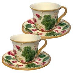 Flowery Tea Cups for 2 "George Sand", white color