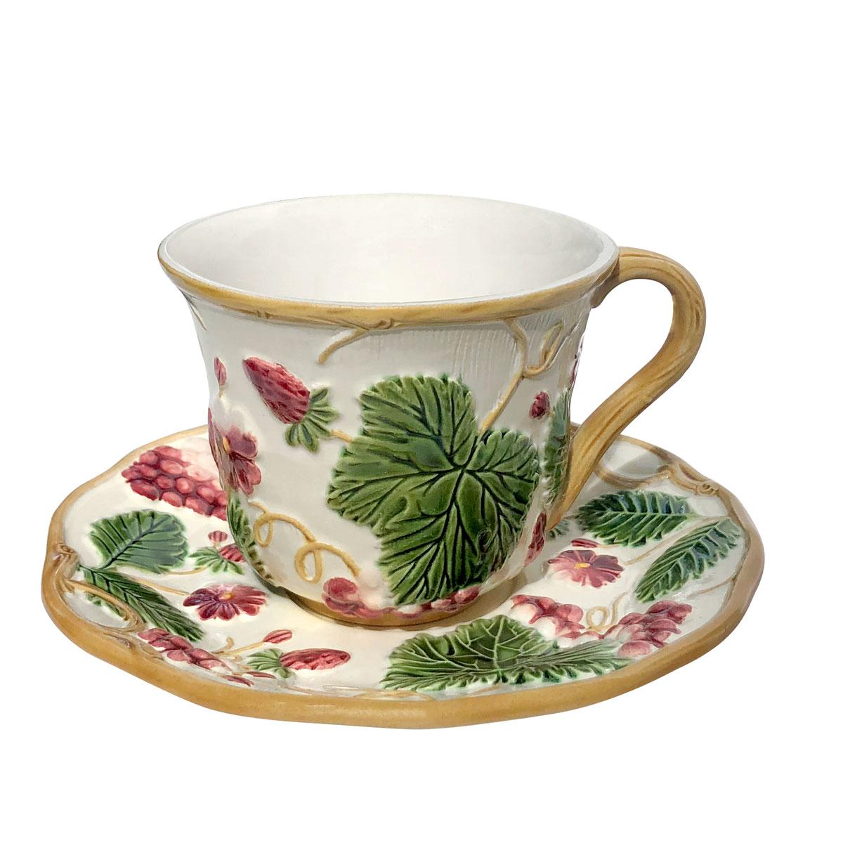 French Flowery Tea Cups for 2 