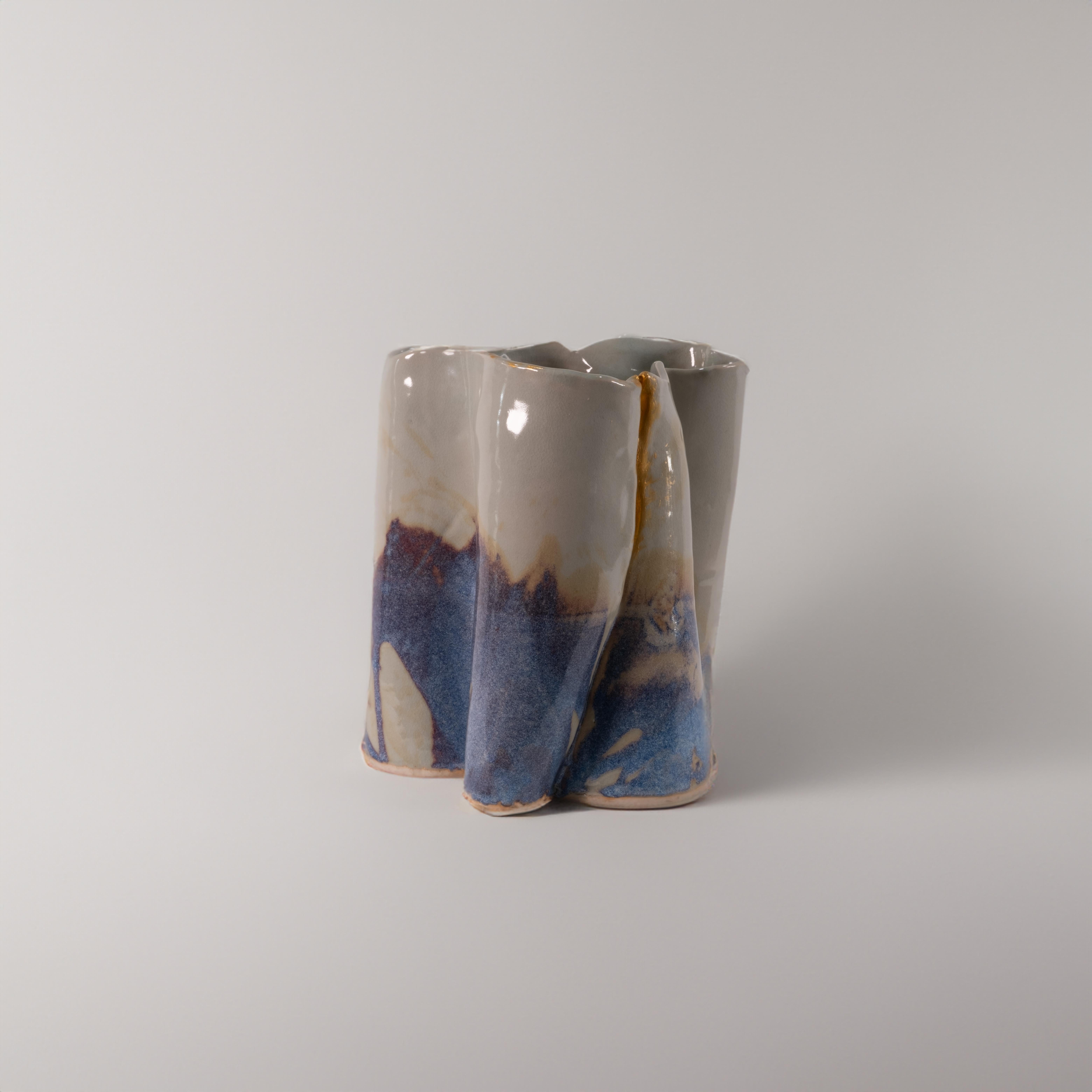 Modern Flowing Ceramic Vase by Alex Muradian For Sale