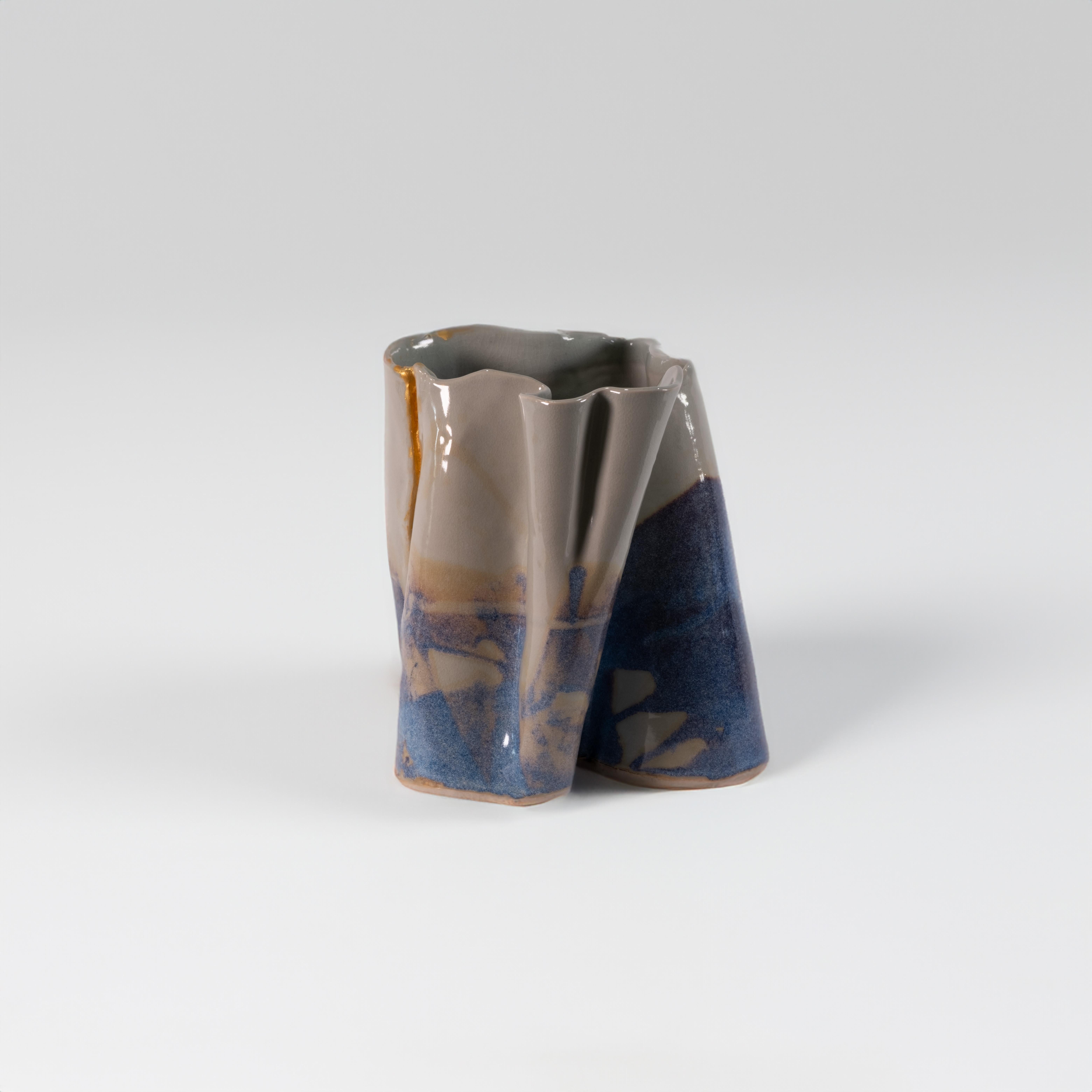Glazed Flowing Ceramic Vase by Alex Muradian For Sale