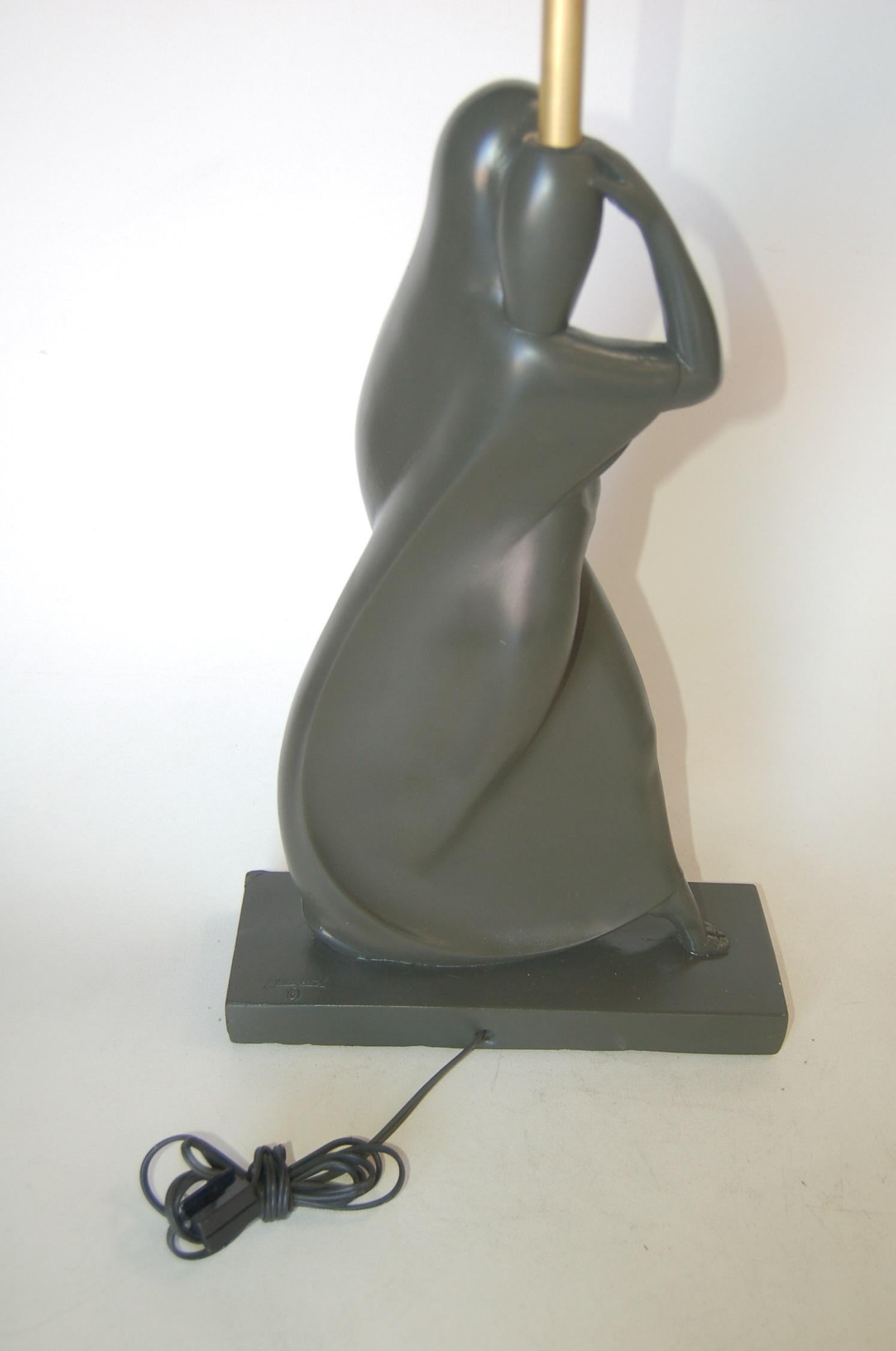 Flowing Female Figure Ceramic Table Lamp by Haruil For Sale 2